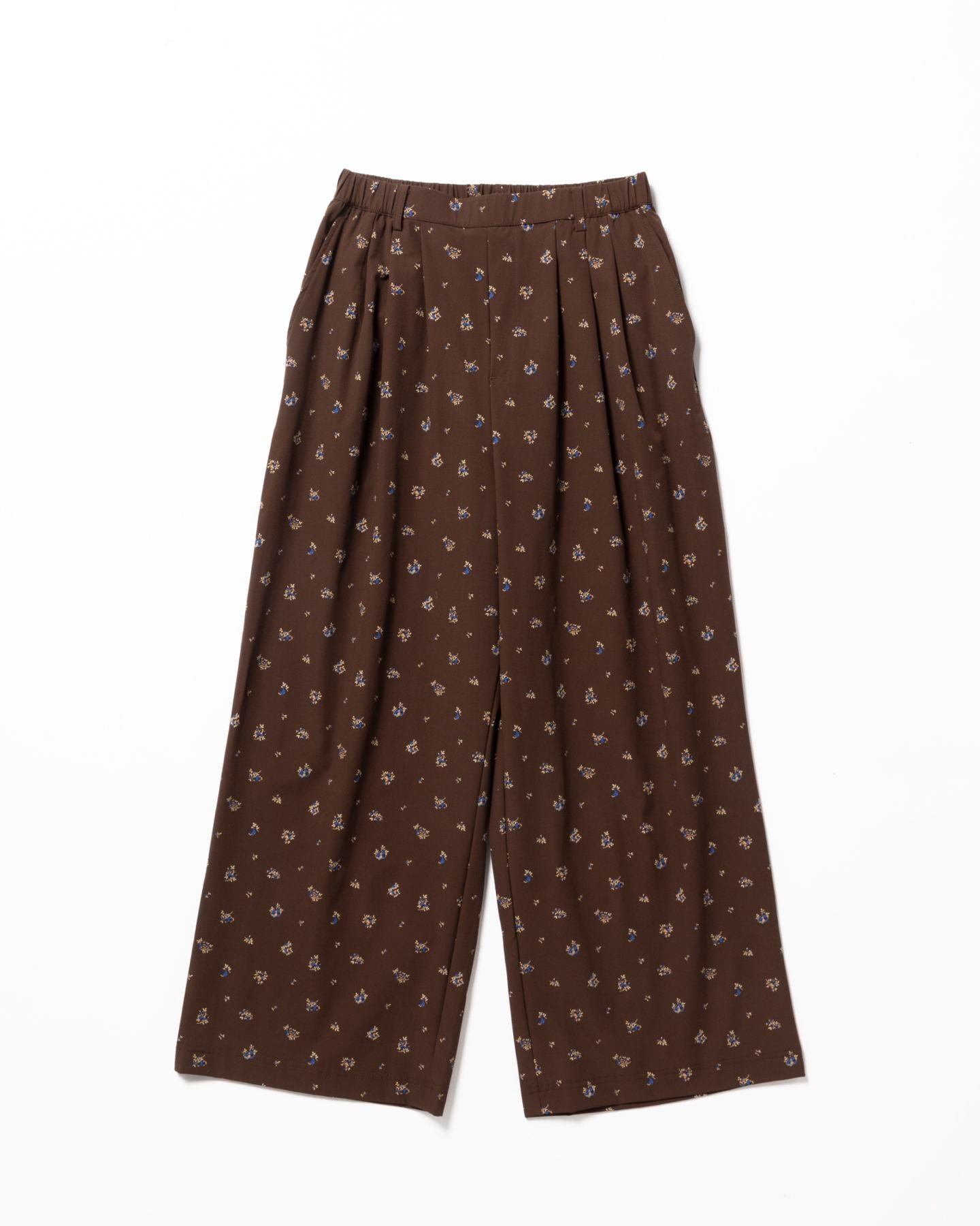 [L's]LONG WIDE PANTS NY/PU PRINT/ロングワイドパンツ プリント