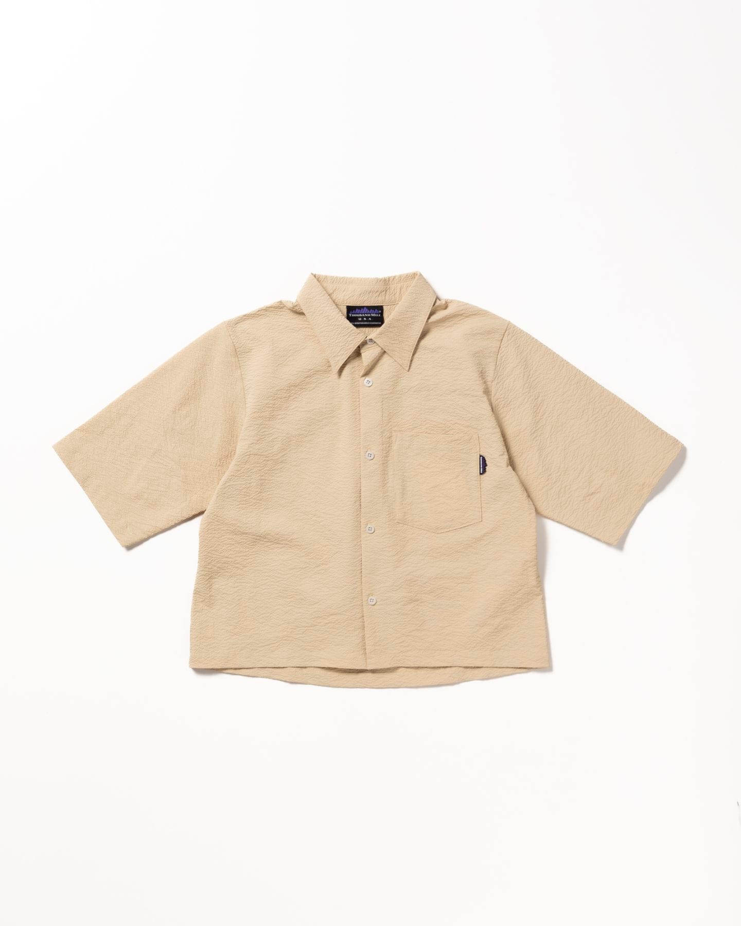 [L's]THREE QUARTER SLEEVE SHIRT SEERSUCKER/スリークオータースリーブシャツ シアサッカー