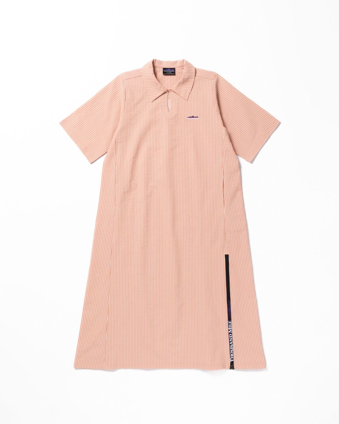 [L's]SHORT SLEEVE SKIPPER OP SEERSUCKER STRIPE/ショートスリーブスキッパーワンピース シアサッカーストライプ