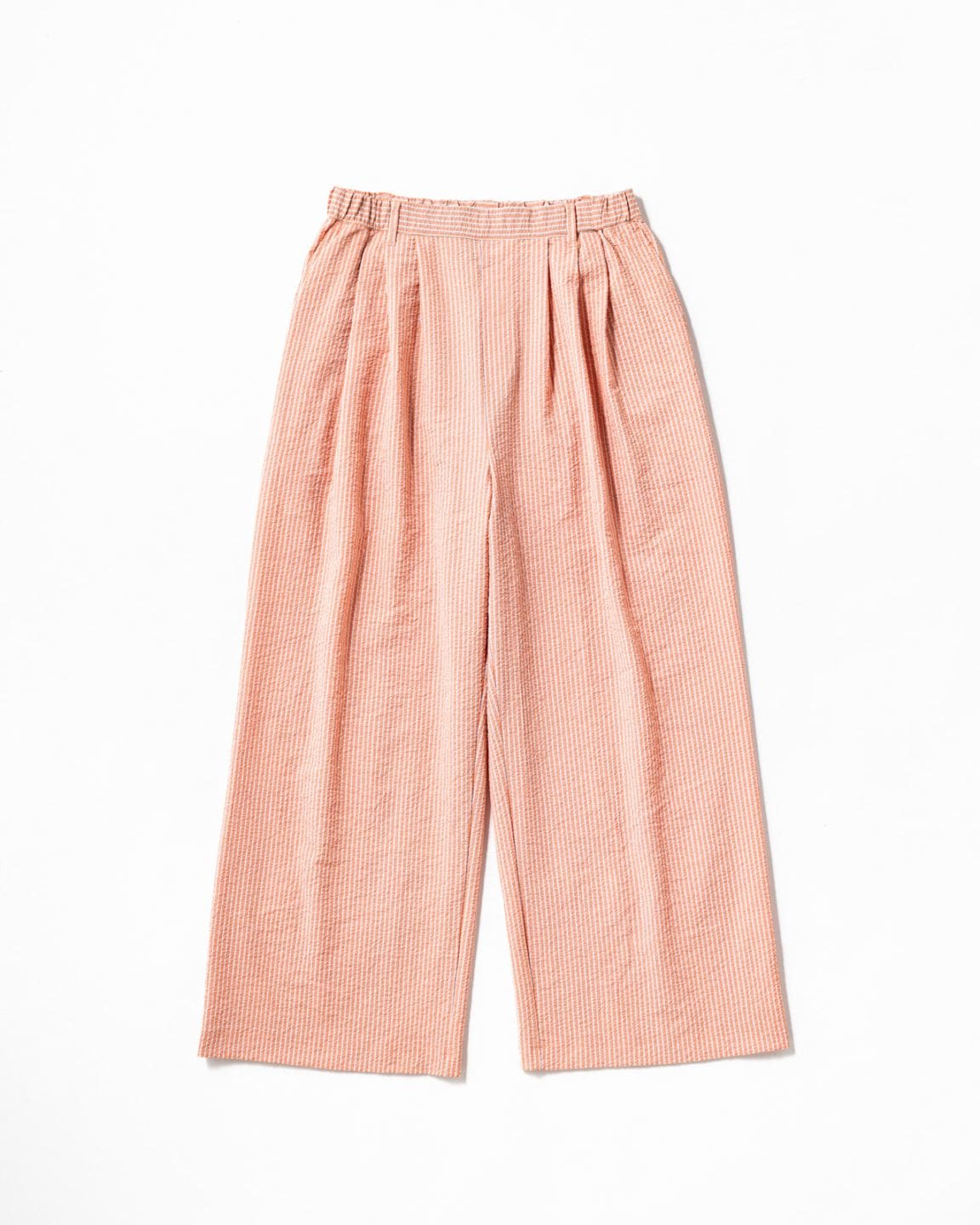 [L's]LONG WIDE PANTS SEERSUCKER STRIPE/ロングワイドパンツ シアサッカーストライプ