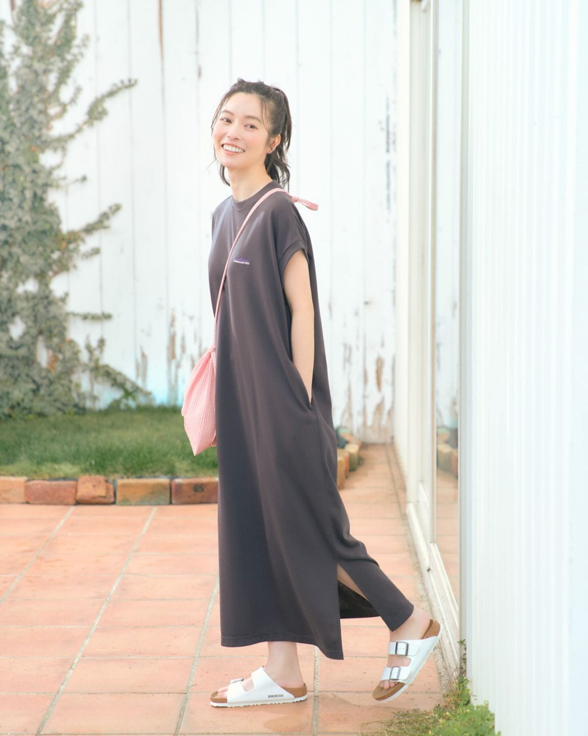 [L's]FRENCH SLEEVE OP T/C JERSEY/フレンチスリーブワンピース