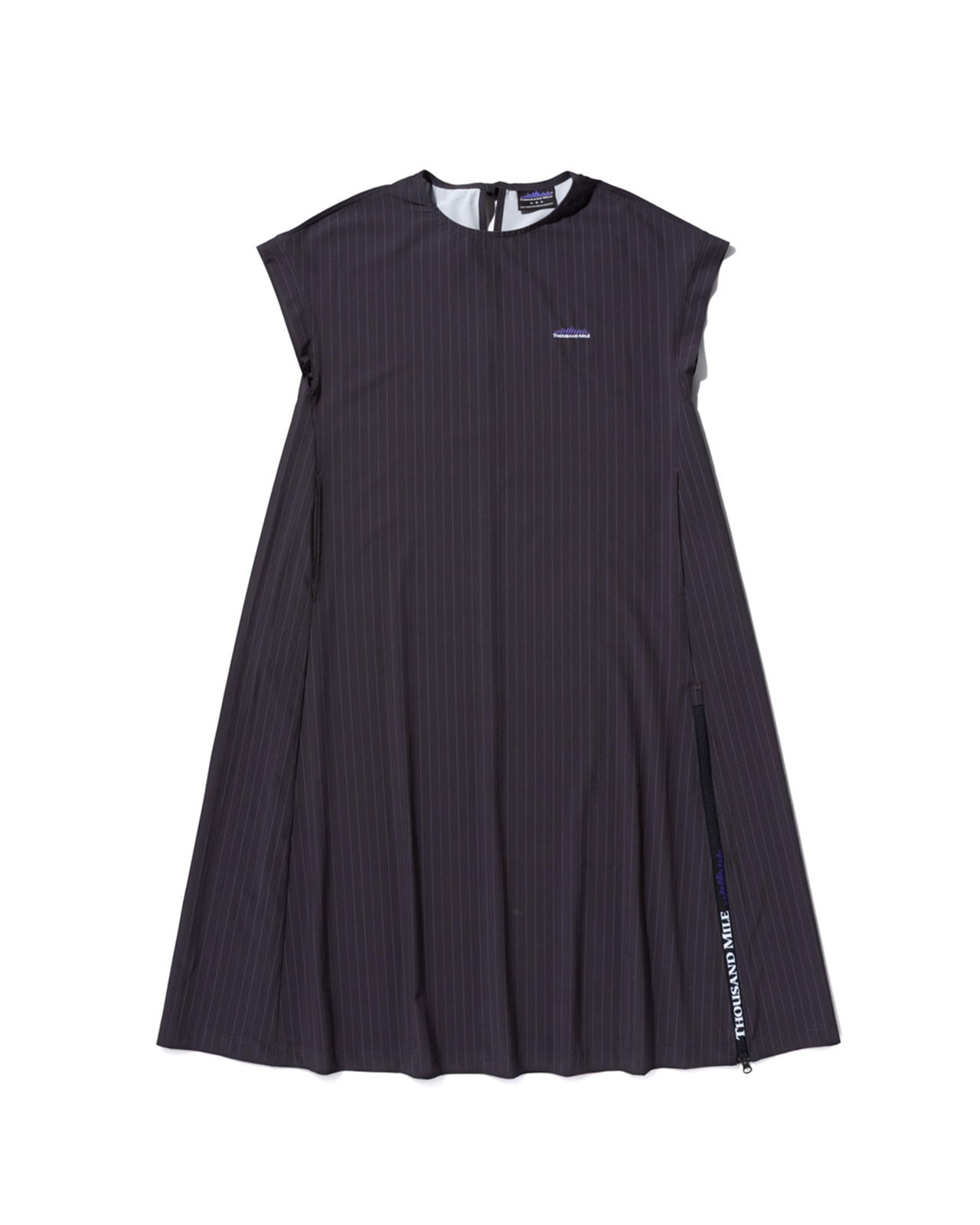 【L's】FRENCH SLEEVE OP T/PU(PRINT)/フレンチスリーブワンピース ストライププリント