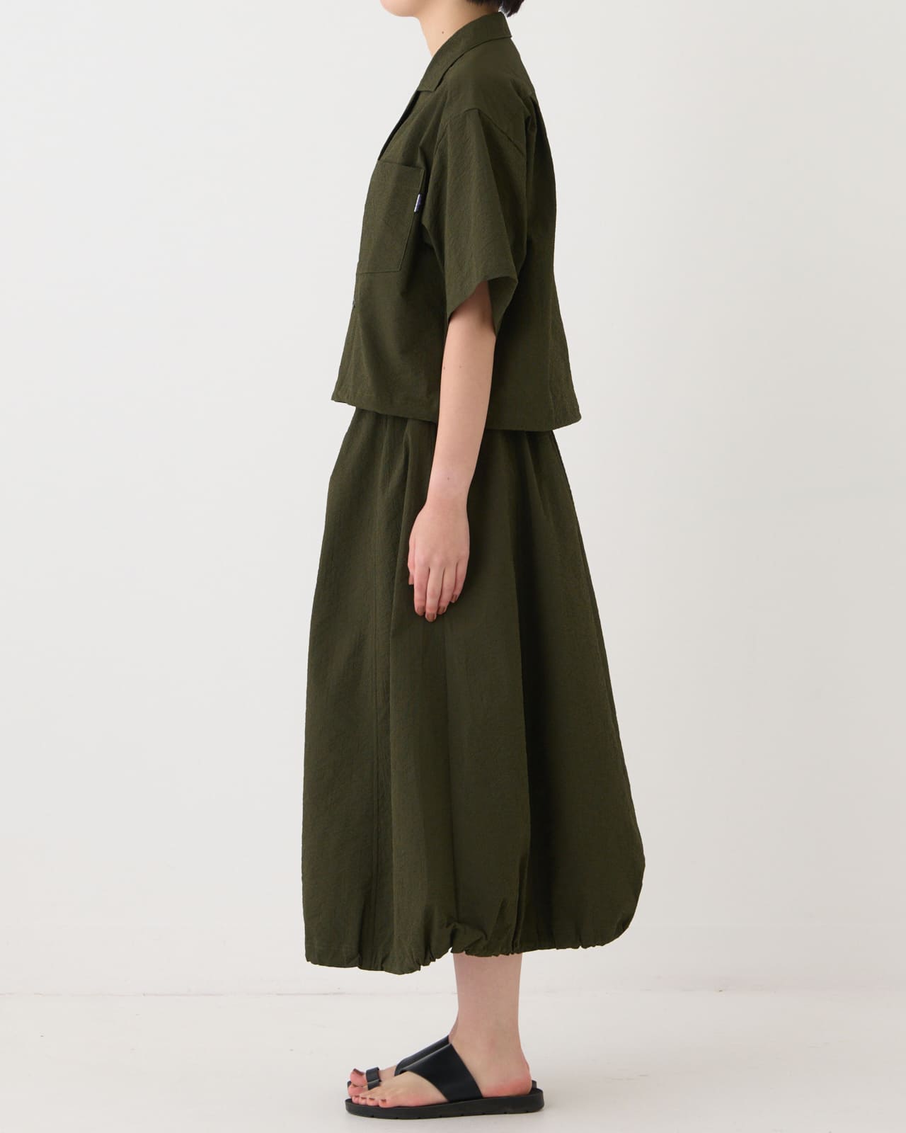 新品　THOUSAND MILE サウザンドマイル　バルーン　スカート　ブラック セール】【THOUSAND MILE】BALLOON SKIRT LINEN LIKE/バルーン