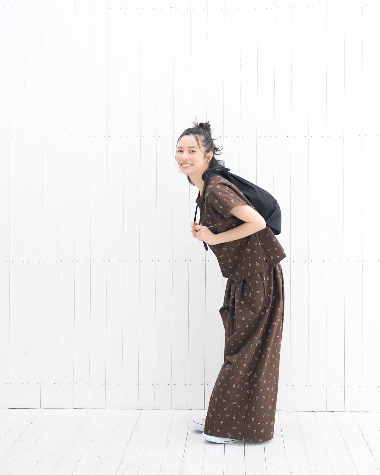 [L's]FRENCH SLEEVE SHIRT & LONG PANTS SET NY/PU PRINT/フレンチスリーブシャツ＆ロングパンツセット プリント