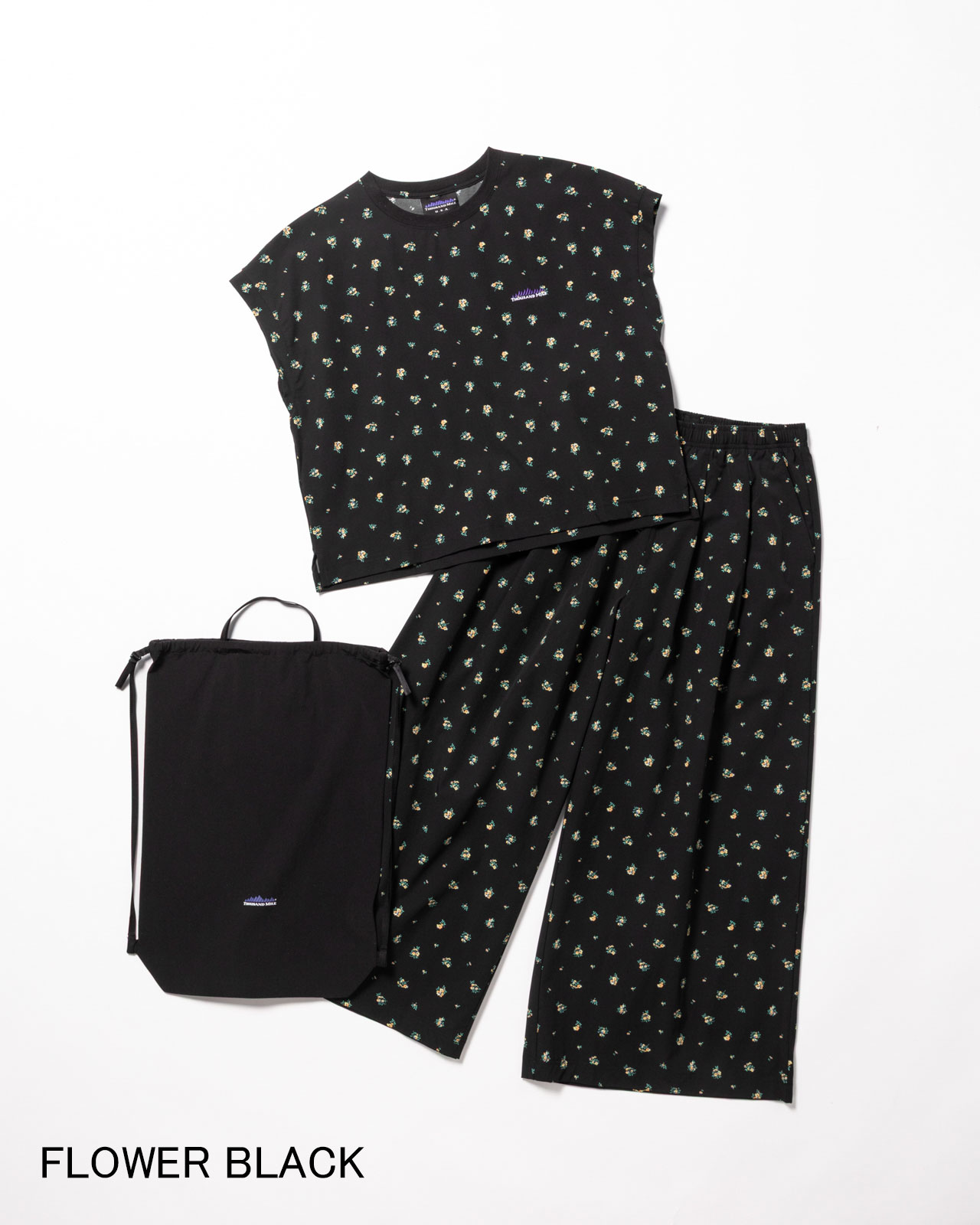 [L's]FRENCH SLEEVE SHIRT & LONG PANTS SET NY/PU PRINT/フレンチスリーブシャツ＆ロングパンツセット プリント