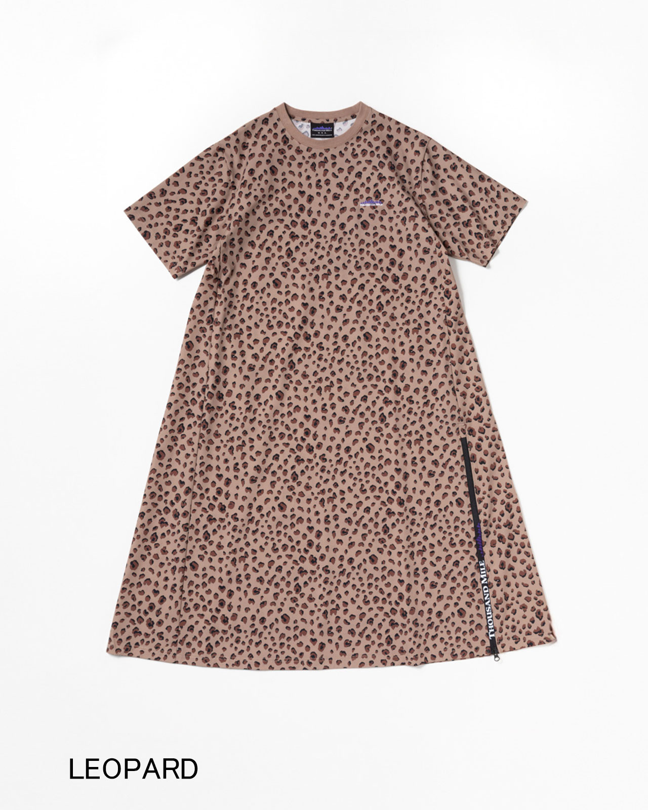 L's]SHORT SLEEVE OP NY/PU PRINT/ショートスリーブワンピース