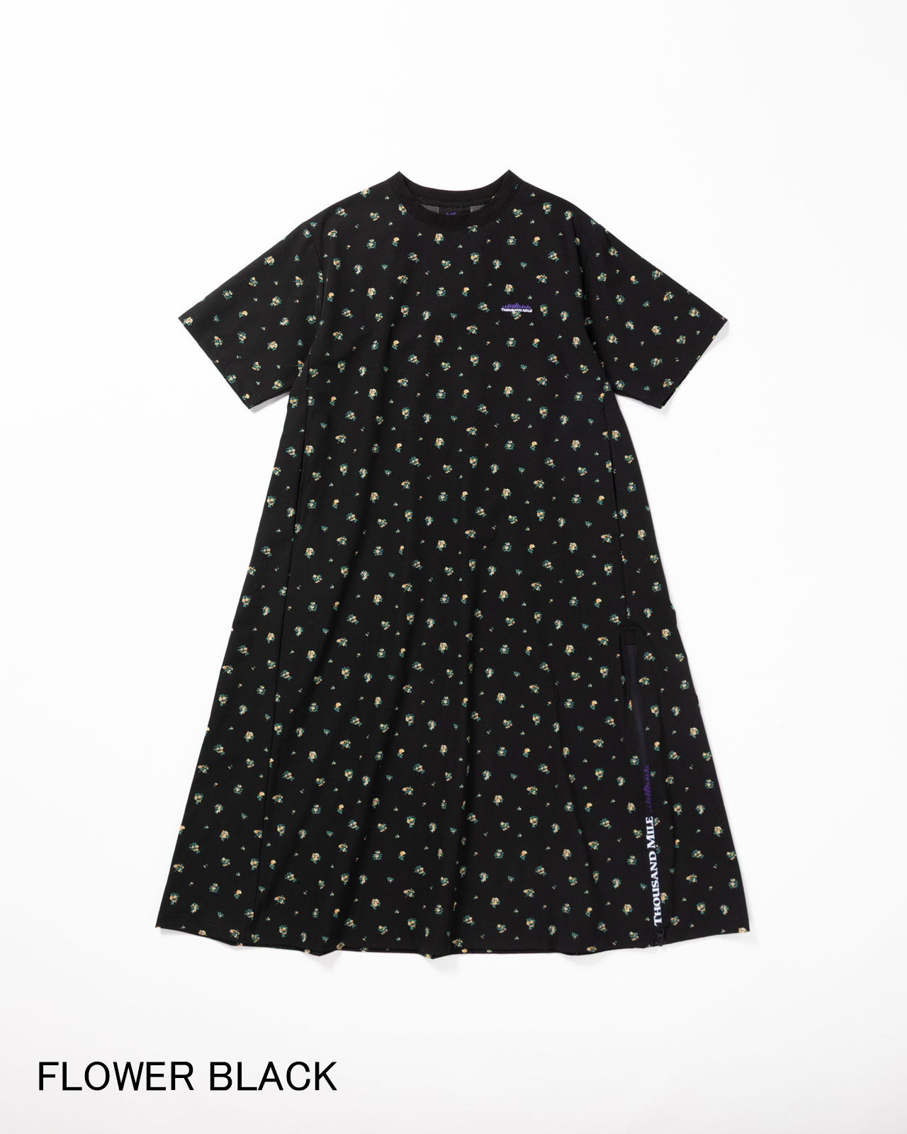 L's]SHORT SLEEVE OP NY/PU PRINT/ショートスリーブワンピース