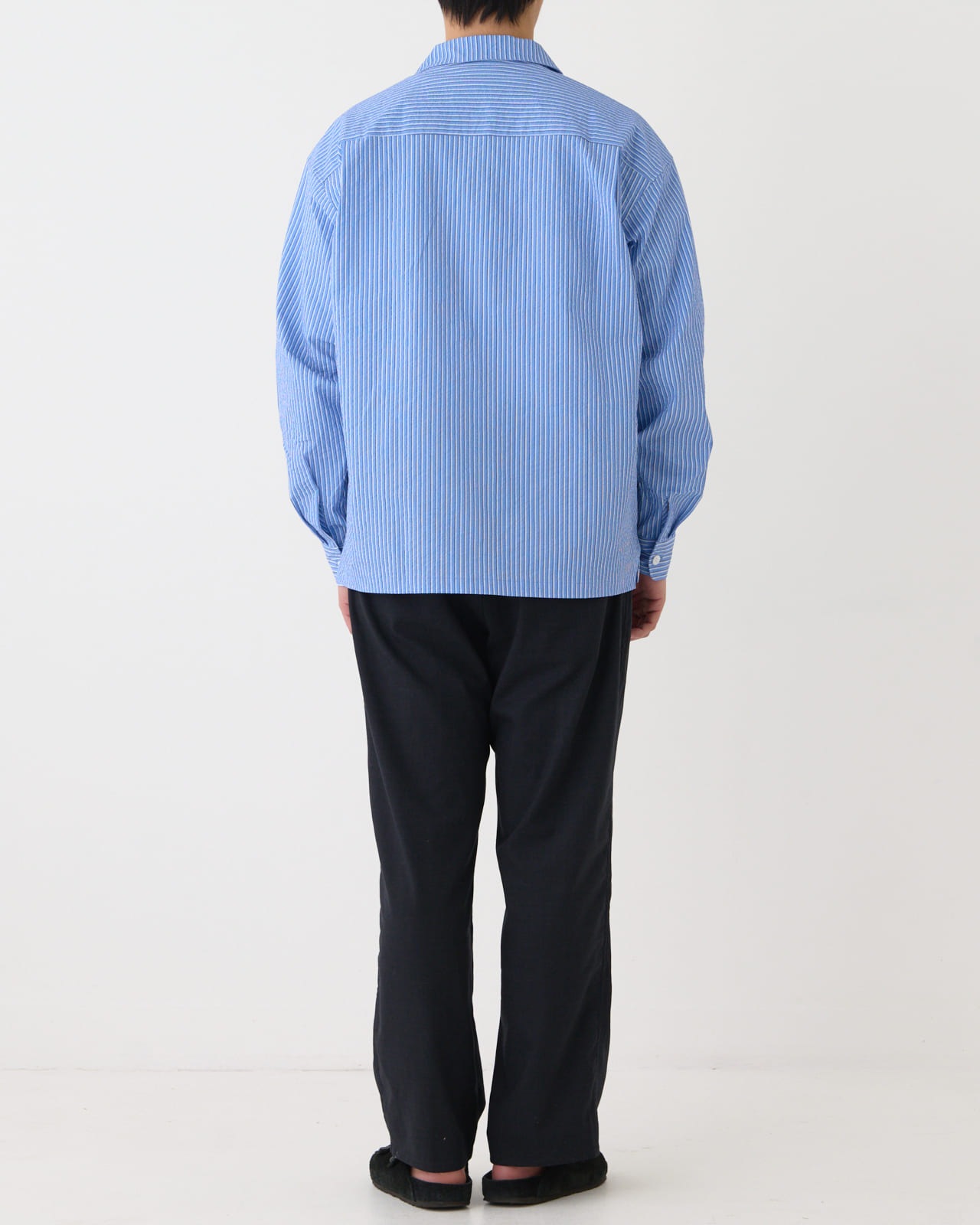 美品 BAGUTTA リネン長袖ストライプシャツ シアサッカー アルメニア製 M M's】LONG SLEEVE SHIRT STRIPE SEERSUCKER/ロングスリーブ