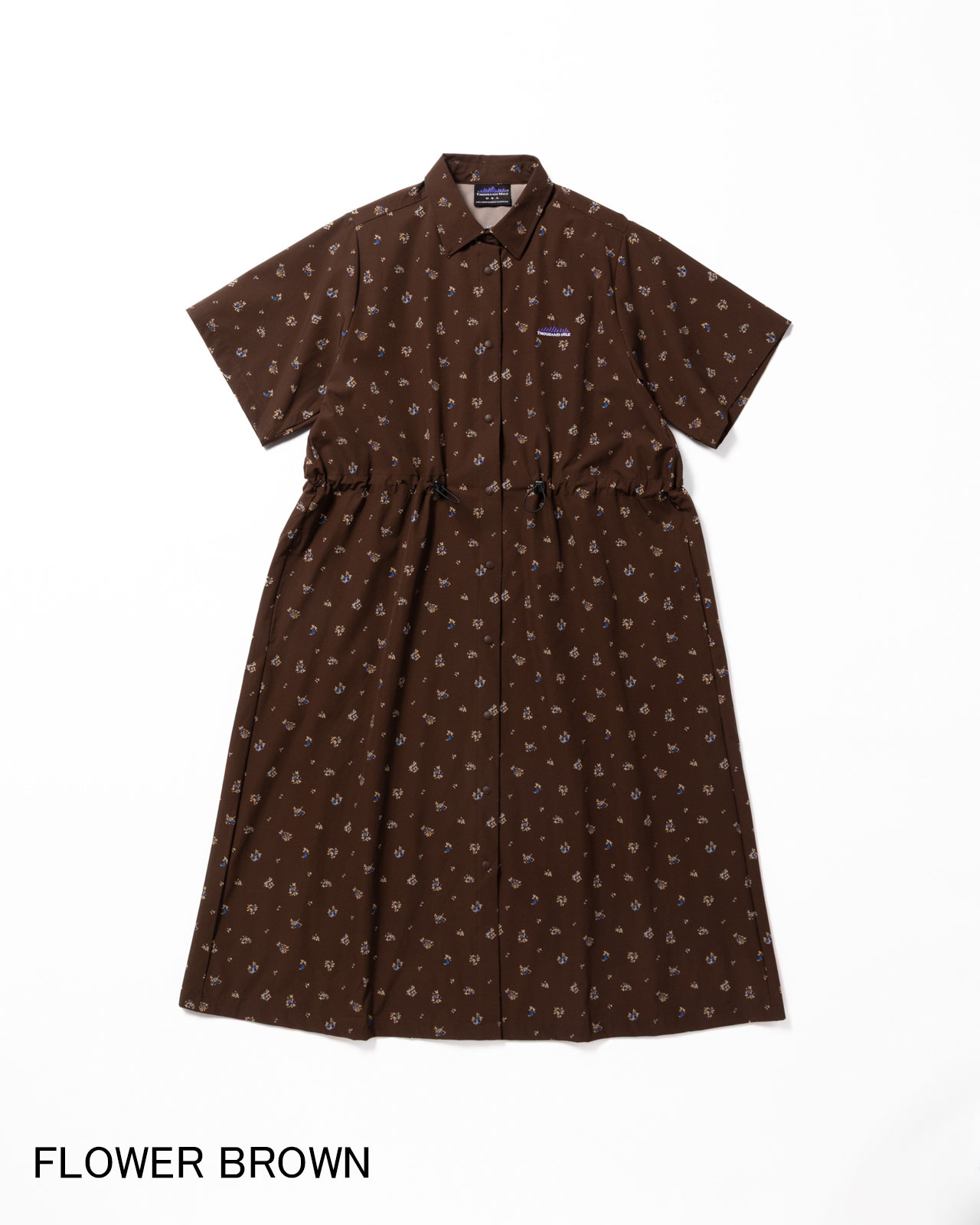 [L's]SHORT SLEEVE SNAP OP NY/PU PRINT/ショートスリーブスナップワンピース プリント