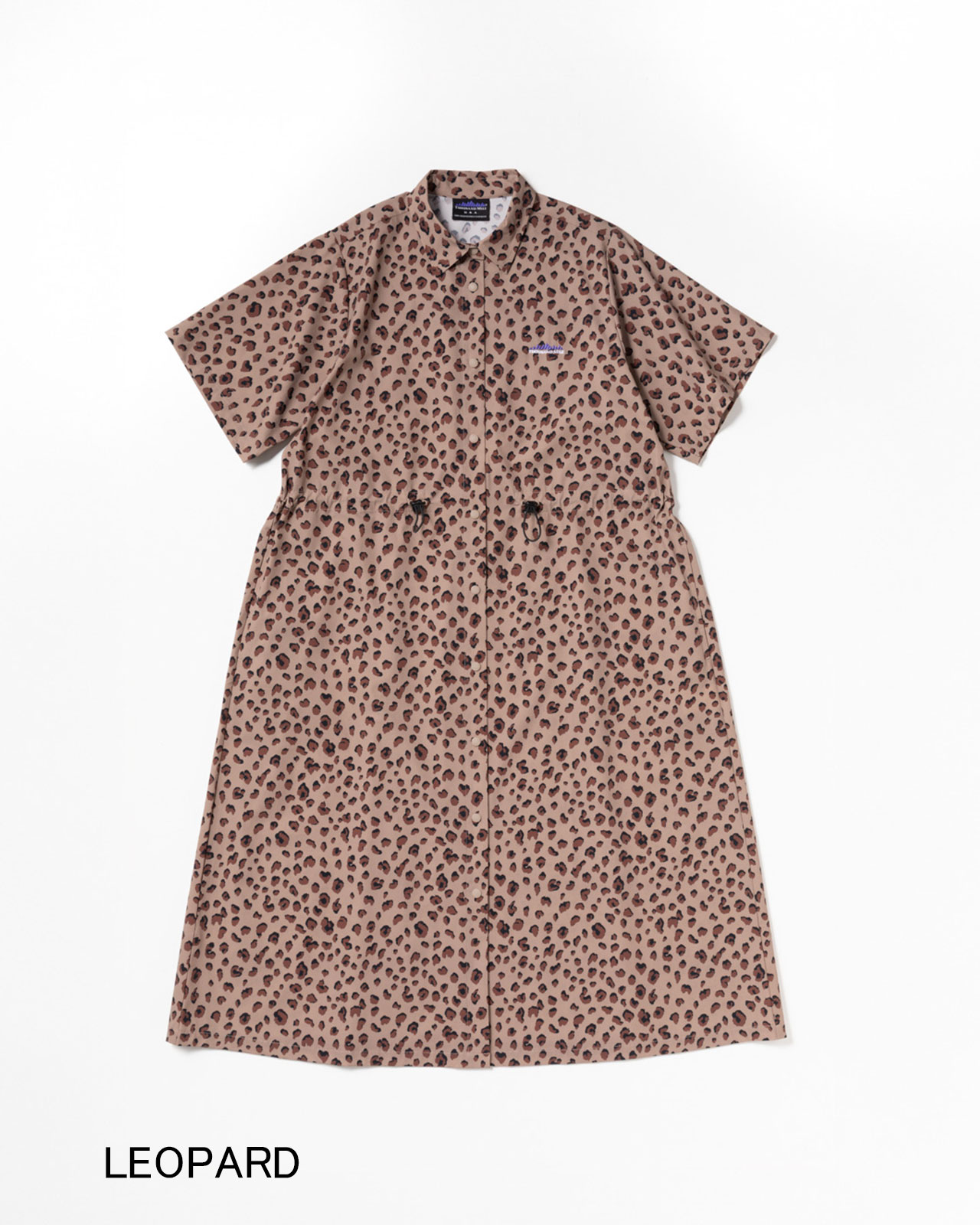 [L's]SHORT SLEEVE SNAP OP NY/PU PRINT/ショートスリーブスナップワンピース プリント