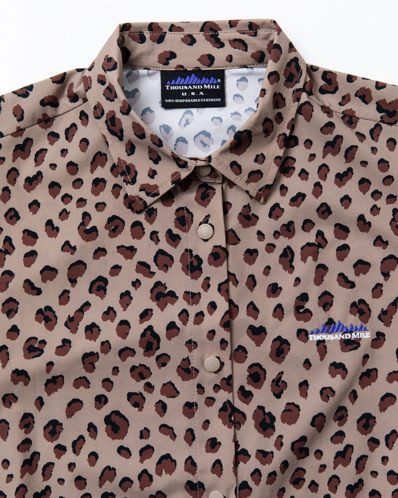 [L's]SHORT SLEEVE SNAP OP NY/PU PRINT/ショートスリーブスナップワンピース プリント