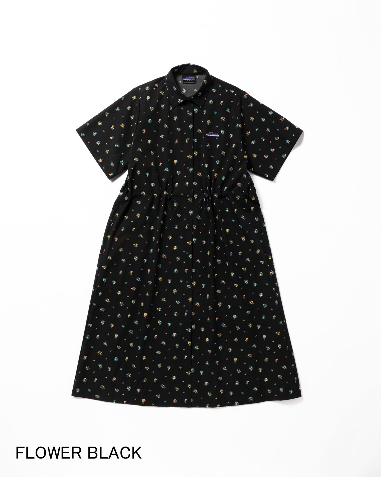 [L's]SHORT SLEEVE SNAP OP NY/PU PRINT/ショートスリーブスナップワンピース プリント