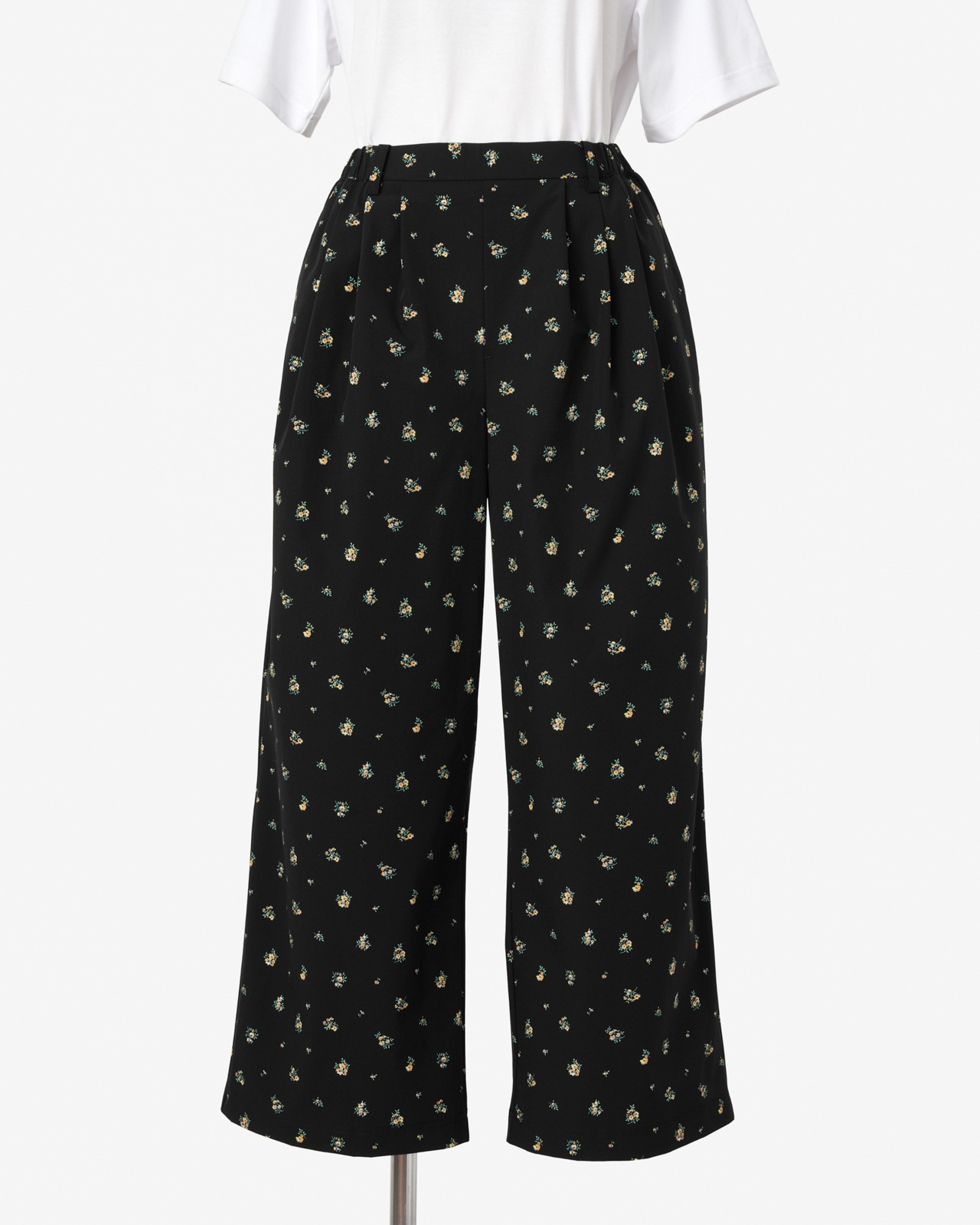 [L's]LONG WIDE PANTS NY/PU PRINT/ロングワイドパンツ プリント