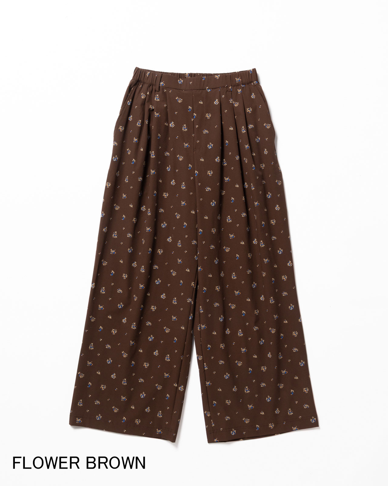 L's]LONG WIDE PANTS NY/PU PRINT/ロングワイドパンツ プリント