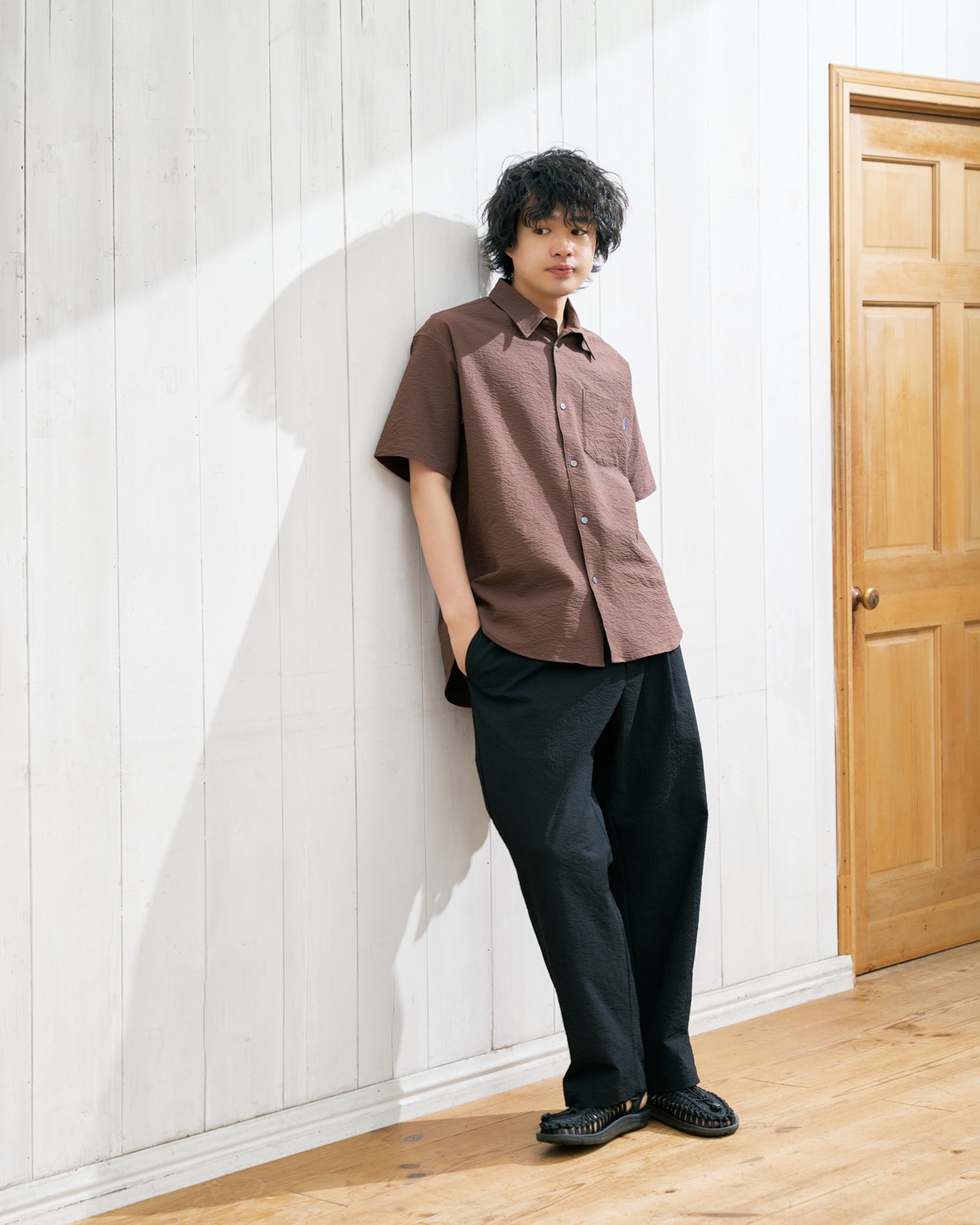 M's]TUCK LONG PANTS SEERSUCKER/タックロングパンツ シアサッカー