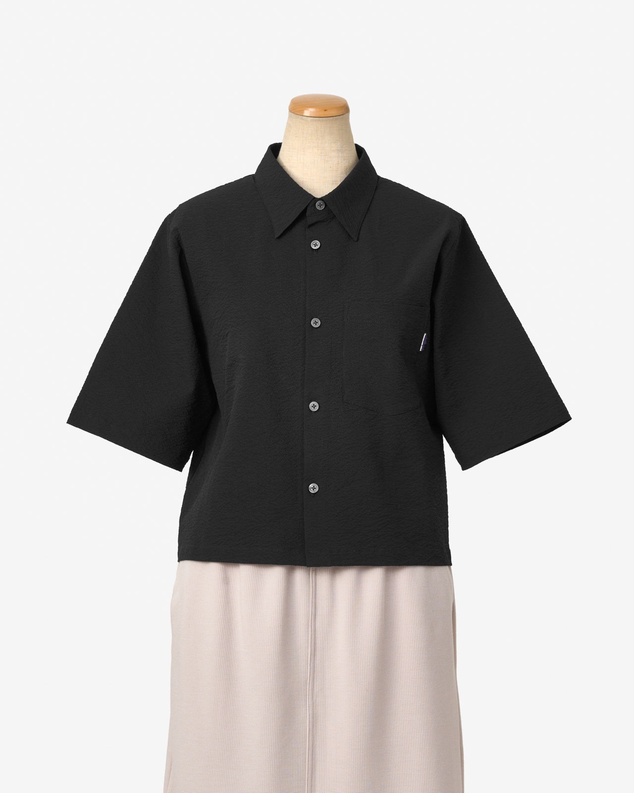 [L's]THREE QUARTER SLEEVE SHIRT SEERSUCKER/スリークオータースリーブシャツ シアサッカー