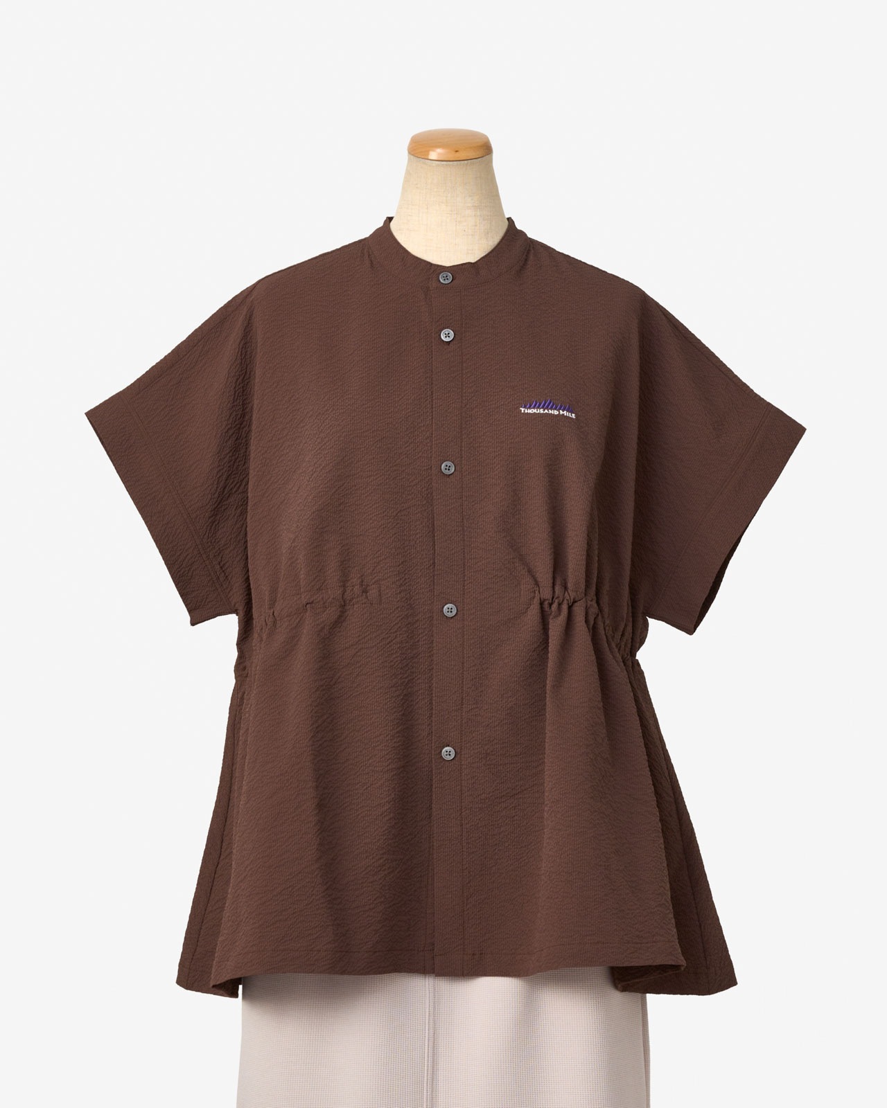 [L's]WAIST DRAWCODE SHIRT SEERSUCKER/ウエストドローコードシャツ シアサッカー