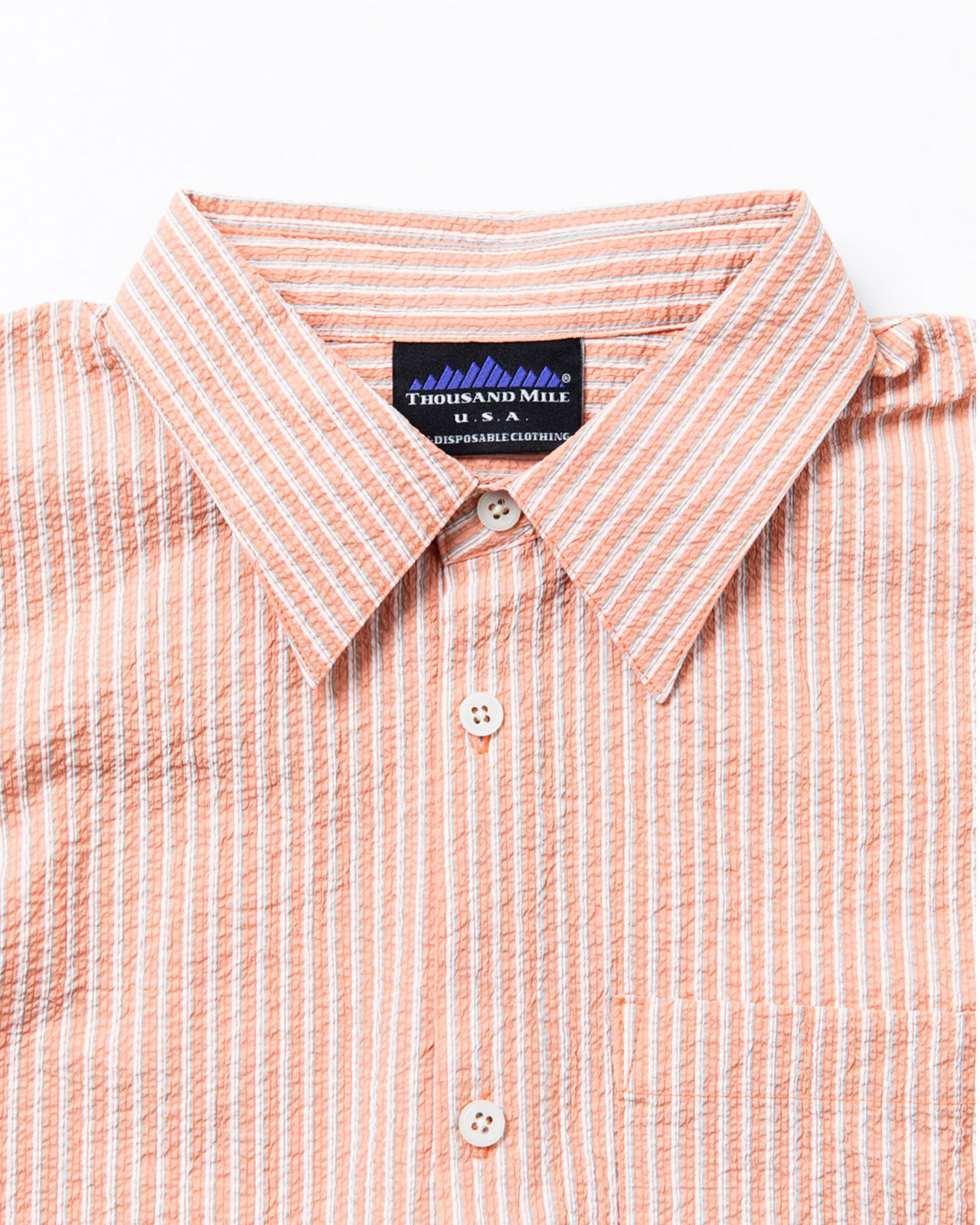 [L's]THREE QUARTER SLEEVE SHIRT SEERSUCKER STRIPE/スリークオータースリーブシャツ シアサッカーストライプ