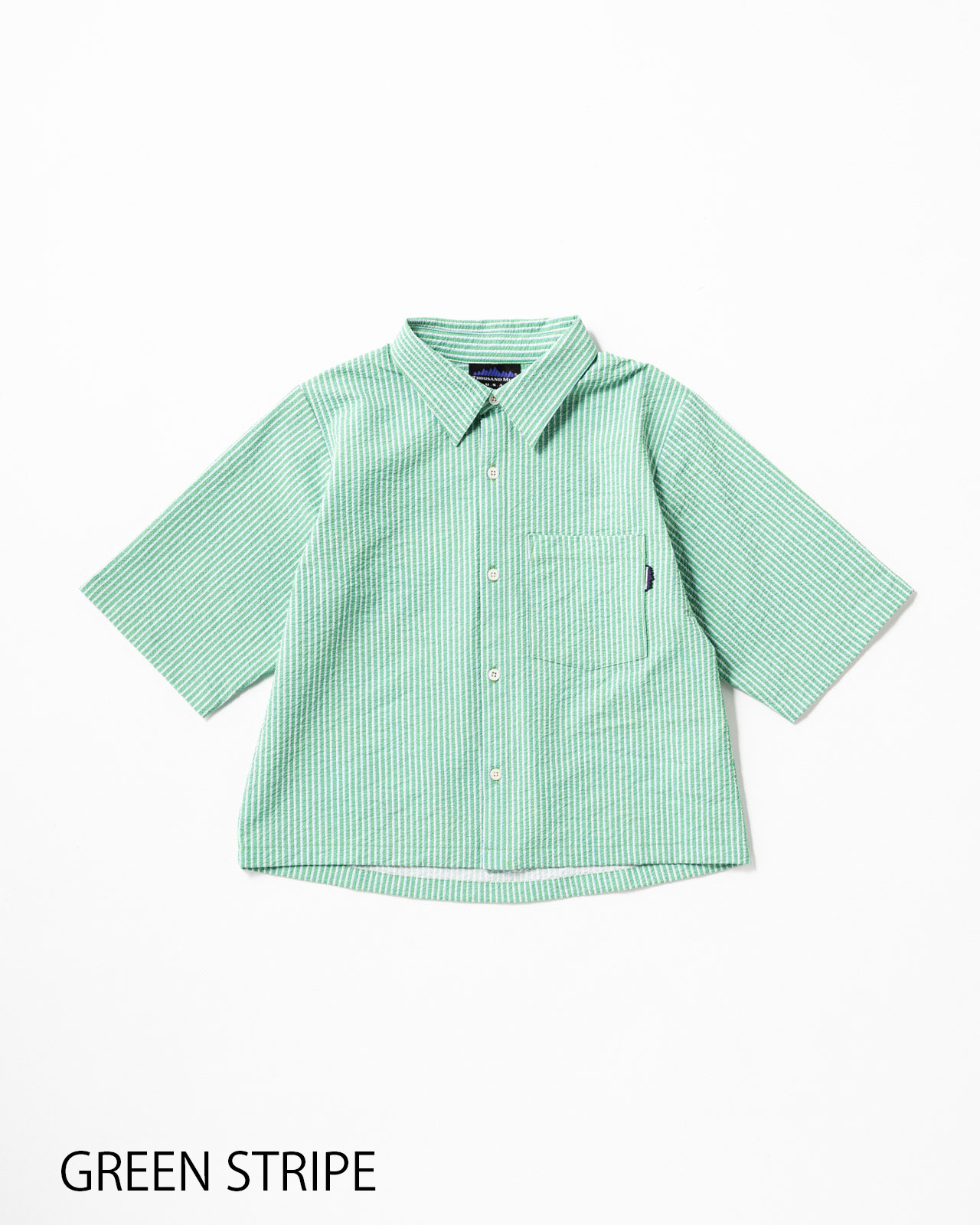 L's]THREE QUARTER SLEEVE SHIRT SEERSUCKER STRIPE/スリークオーター