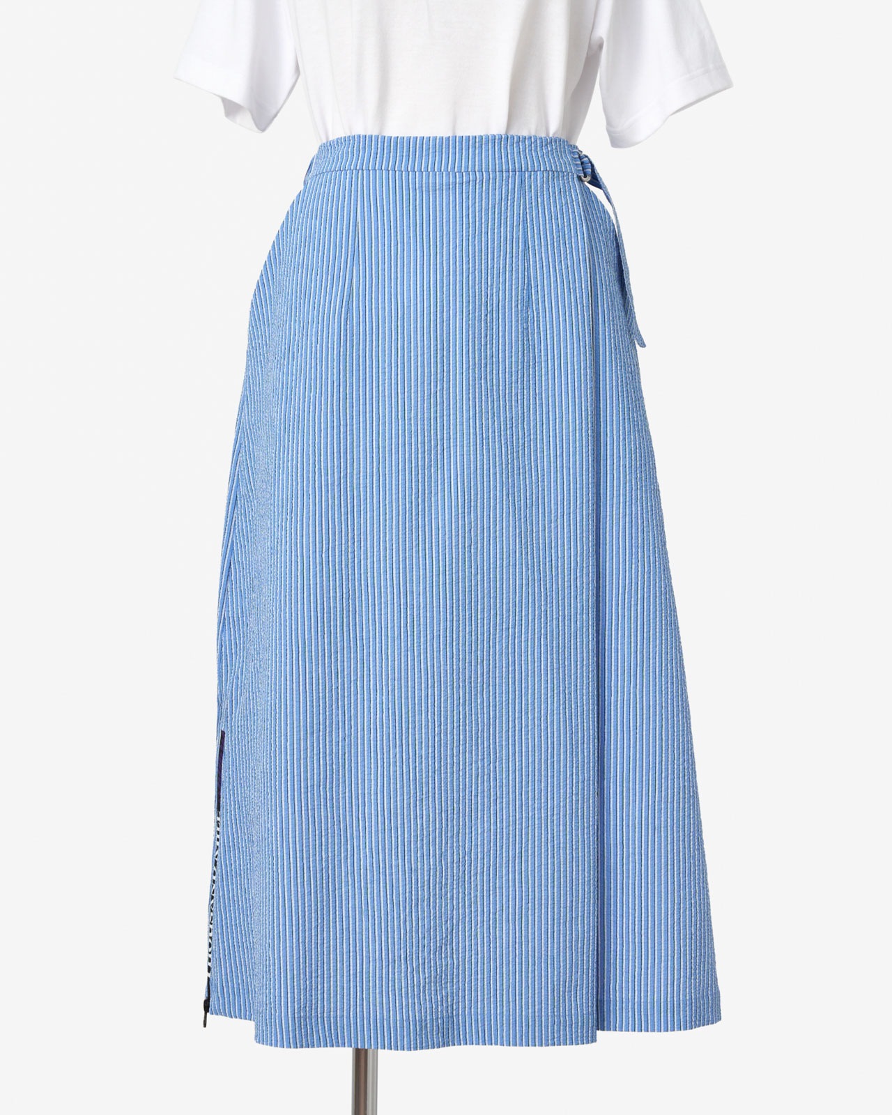 [L's]WRAPPED SKIRT SEERSUCKER STRIPE/ラップスカートシアサッカーストライプ