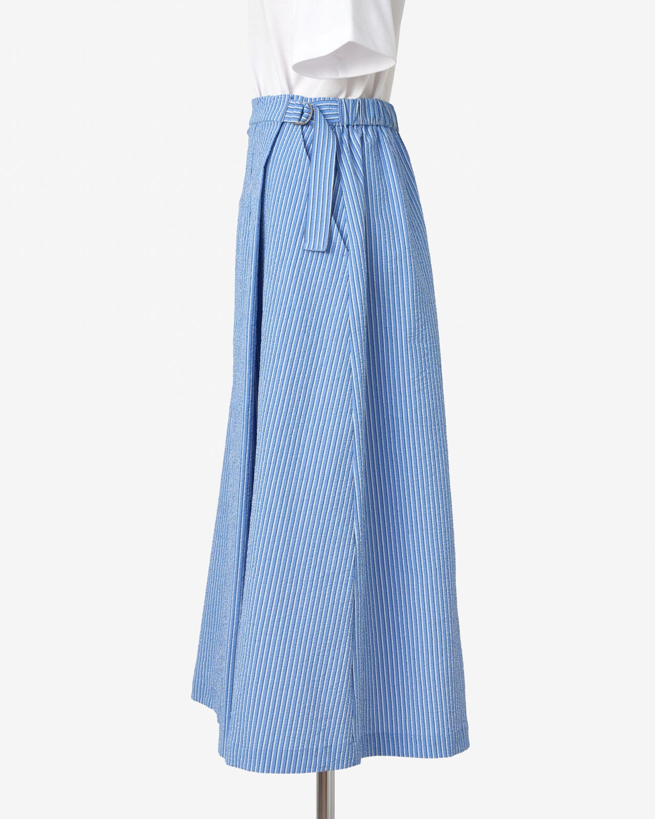 [L's]WRAPPED SKIRT SEERSUCKER STRIPE/ラップスカートシアサッカーストライプ