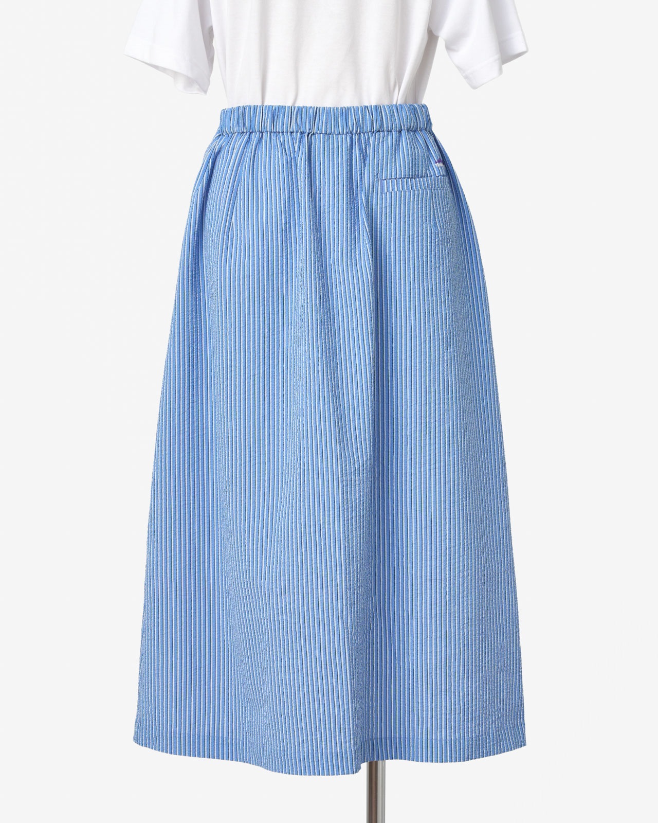 [L's]WRAPPED SKIRT SEERSUCKER STRIPE/ラップスカートシアサッカーストライプ