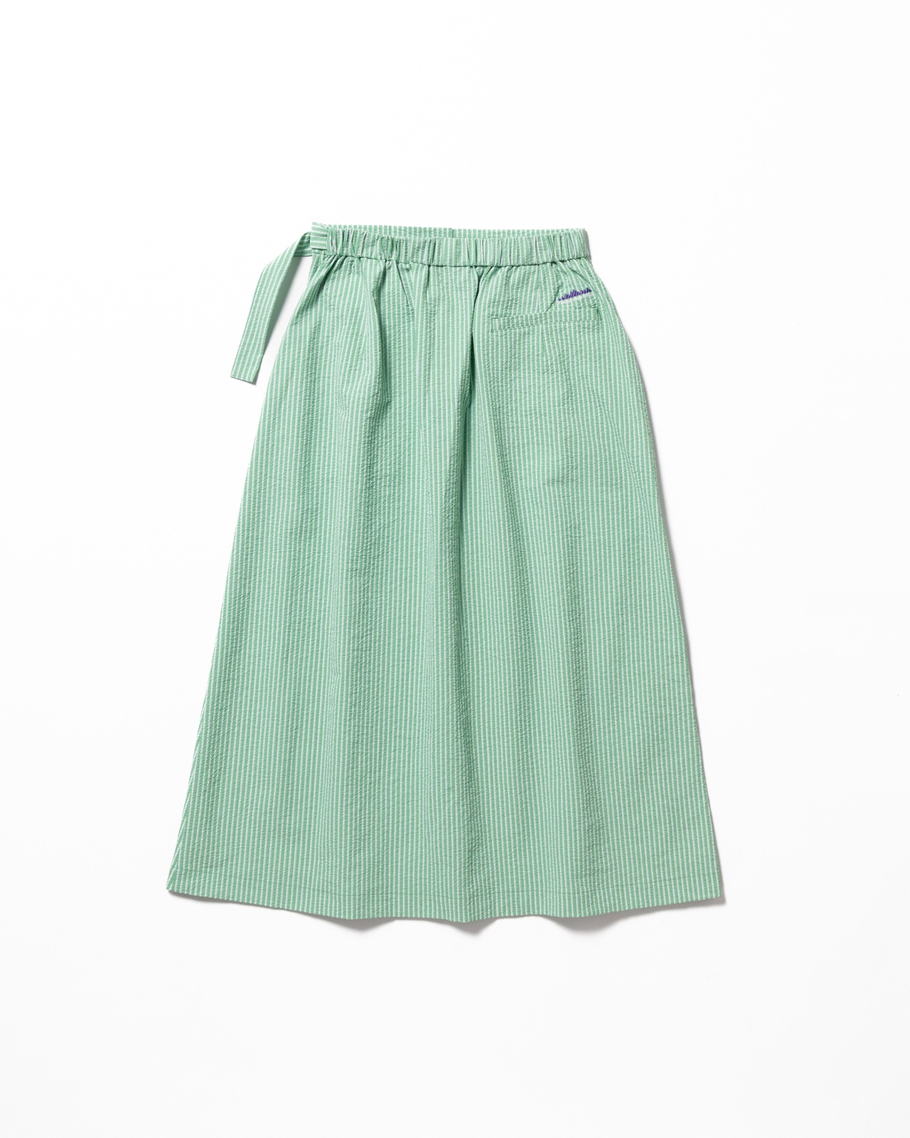 [L's]WRAPPED SKIRT SEERSUCKER STRIPE/ラップスカートシアサッカーストライプ