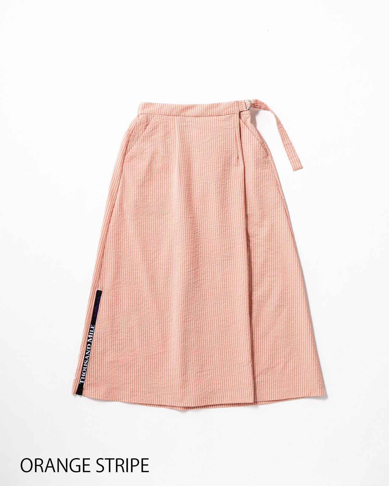 [L's]WRAPPED SKIRT SEERSUCKER STRIPE/ラップスカートシアサッカーストライプ