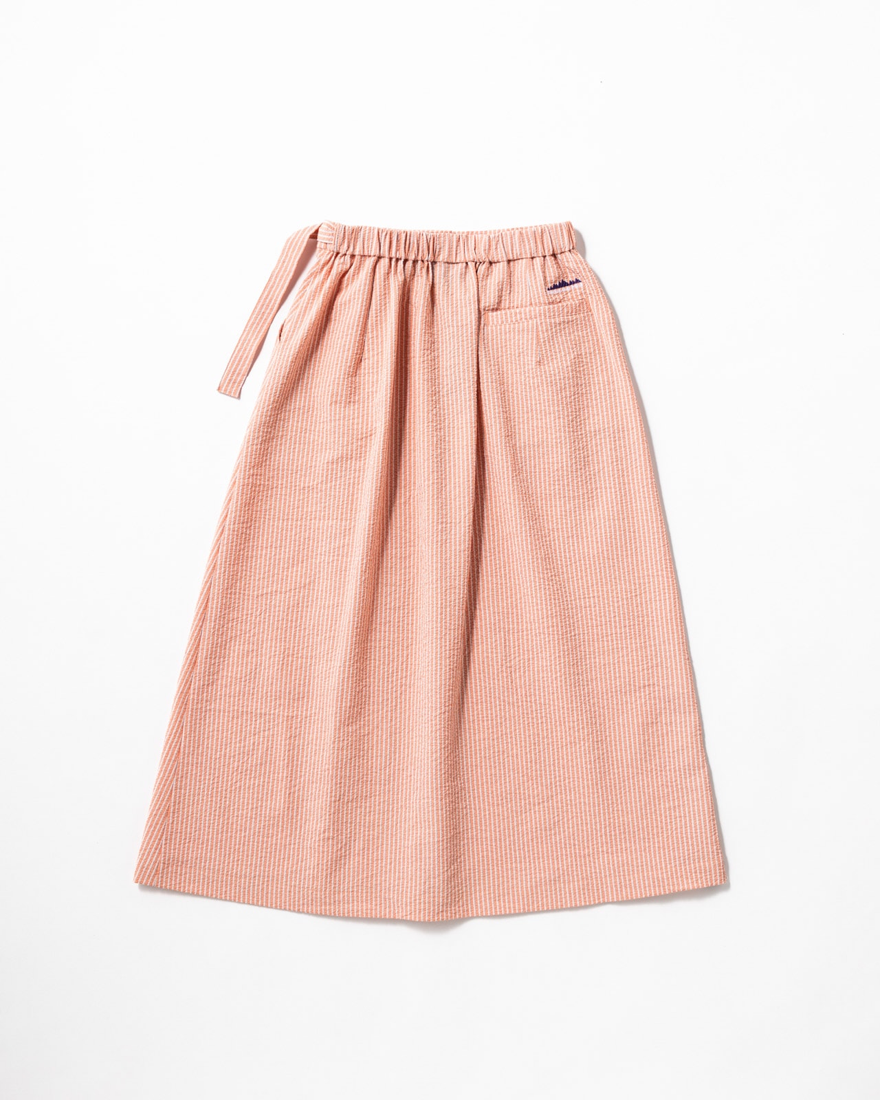 [L's]WRAPPED SKIRT SEERSUCKER STRIPE/ラップスカートシアサッカーストライプ