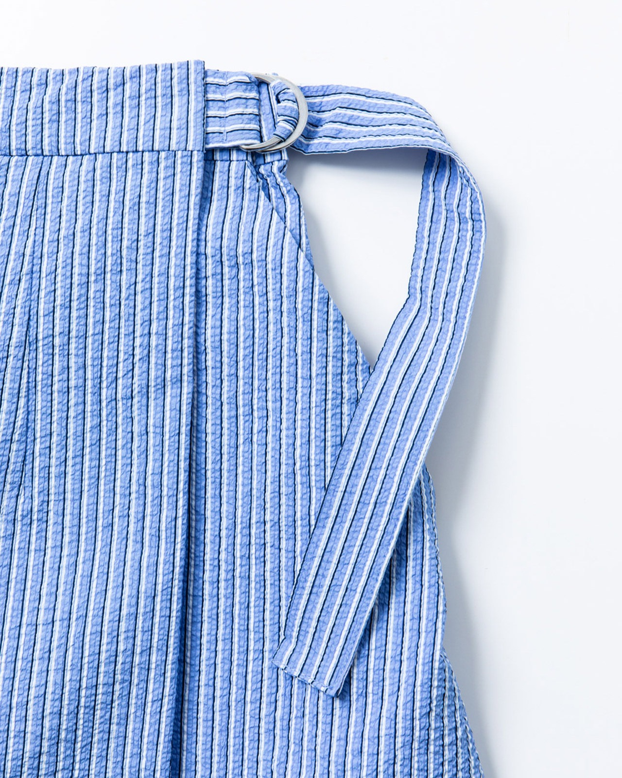 [L's]WRAPPED SKIRT SEERSUCKER STRIPE/ラップスカートシアサッカーストライプ