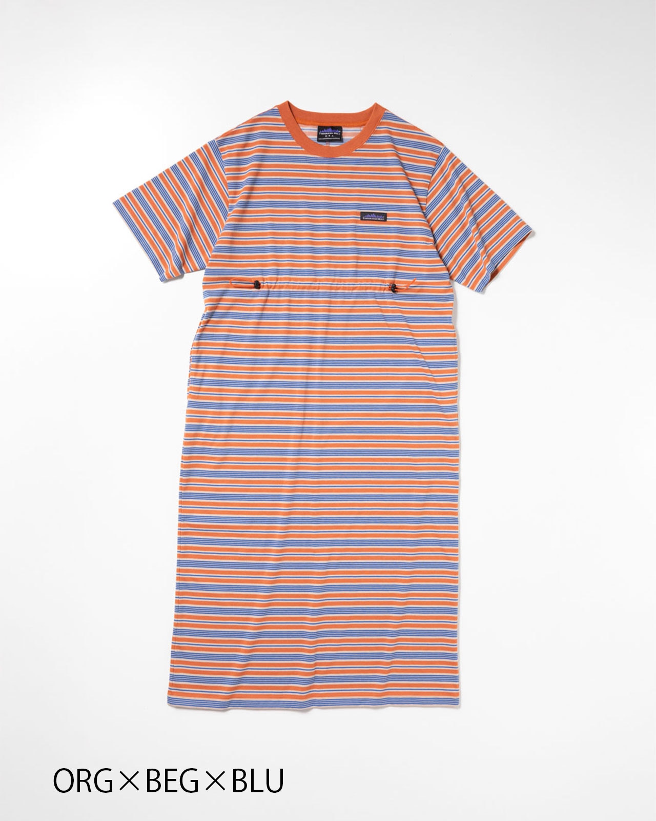 L's]SHORT SLEEVE DRAWCOAD OP T/C JERSEY BORDER/ショートスリーブ