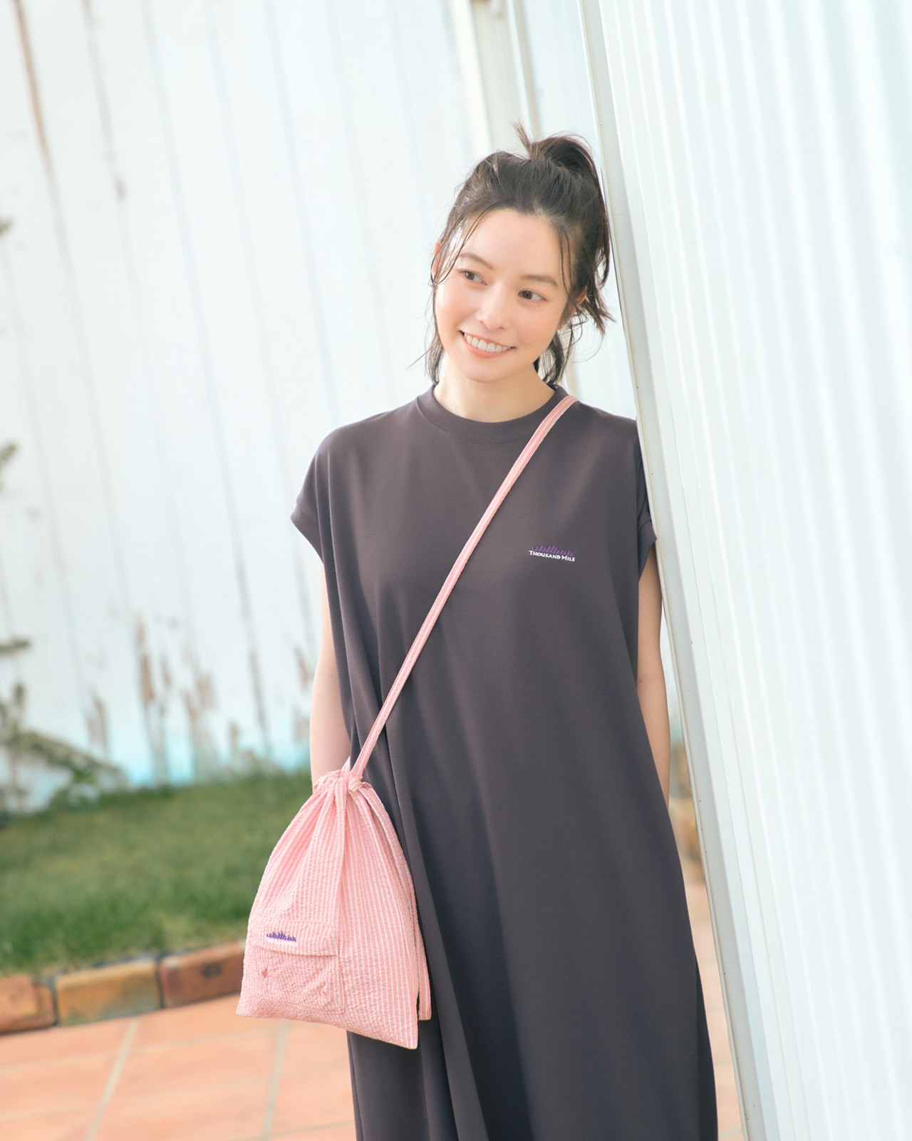 [L's]FRENCH SLEEVE OP T/C JERSEY/フレンチスリーブワンピース
