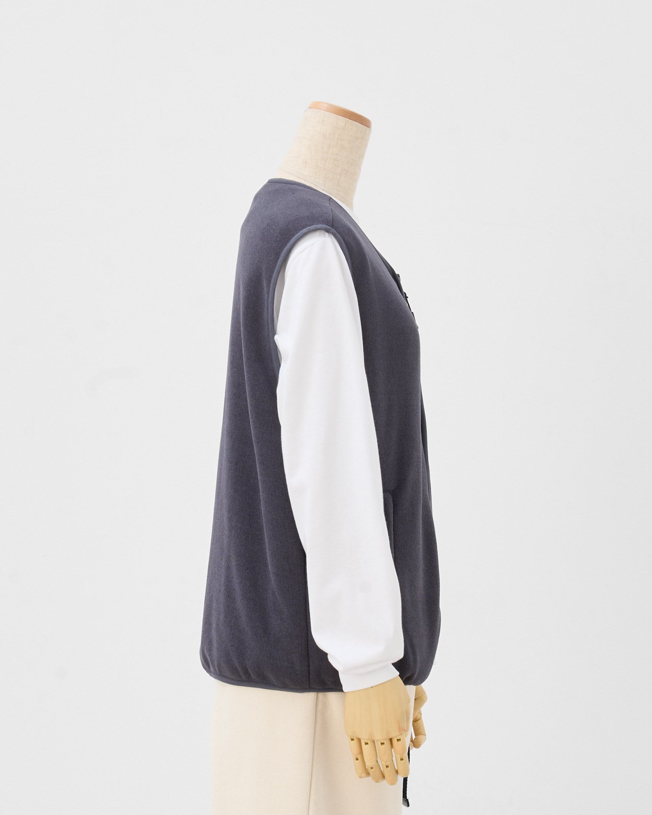 【UNISEX】KNIT FLEECE  ZIP VEST/ニットフリースジップベスト