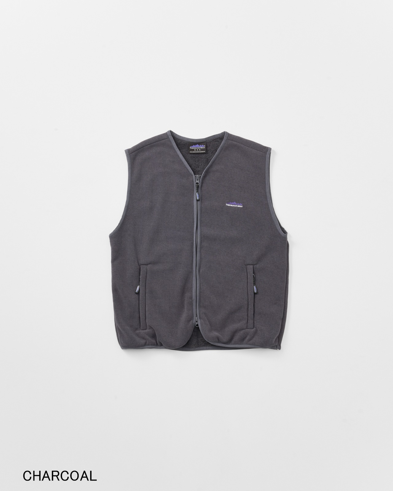 THOUSAND MILE ベスト Lサイズ UNISEX】KNIT FLEECE ZIP VEST/ニットフリースジップベスト | ブランド
