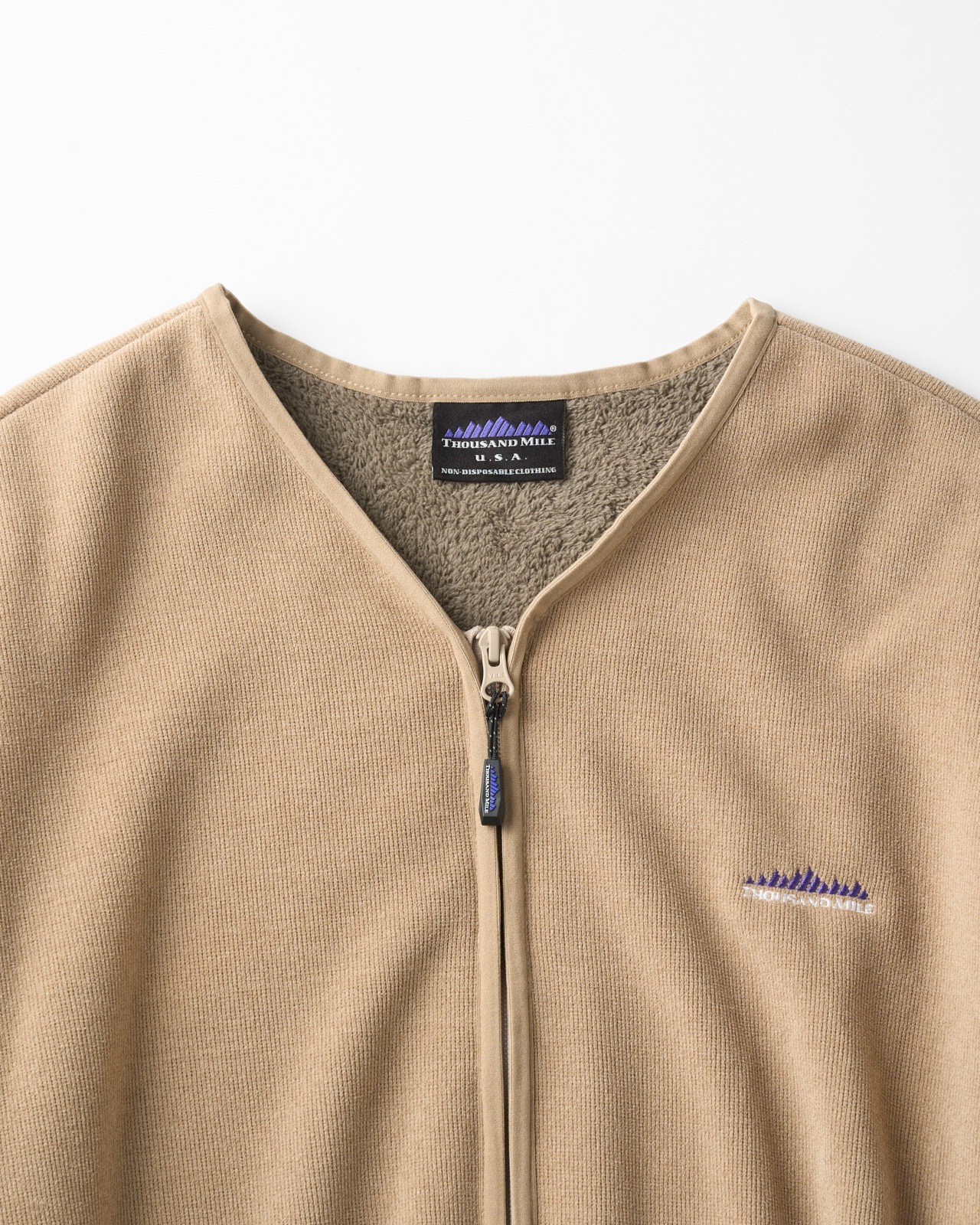 【UNISEX】KNIT FLEECE ZIP CARDIGAN/ニットフリース　カーディガン