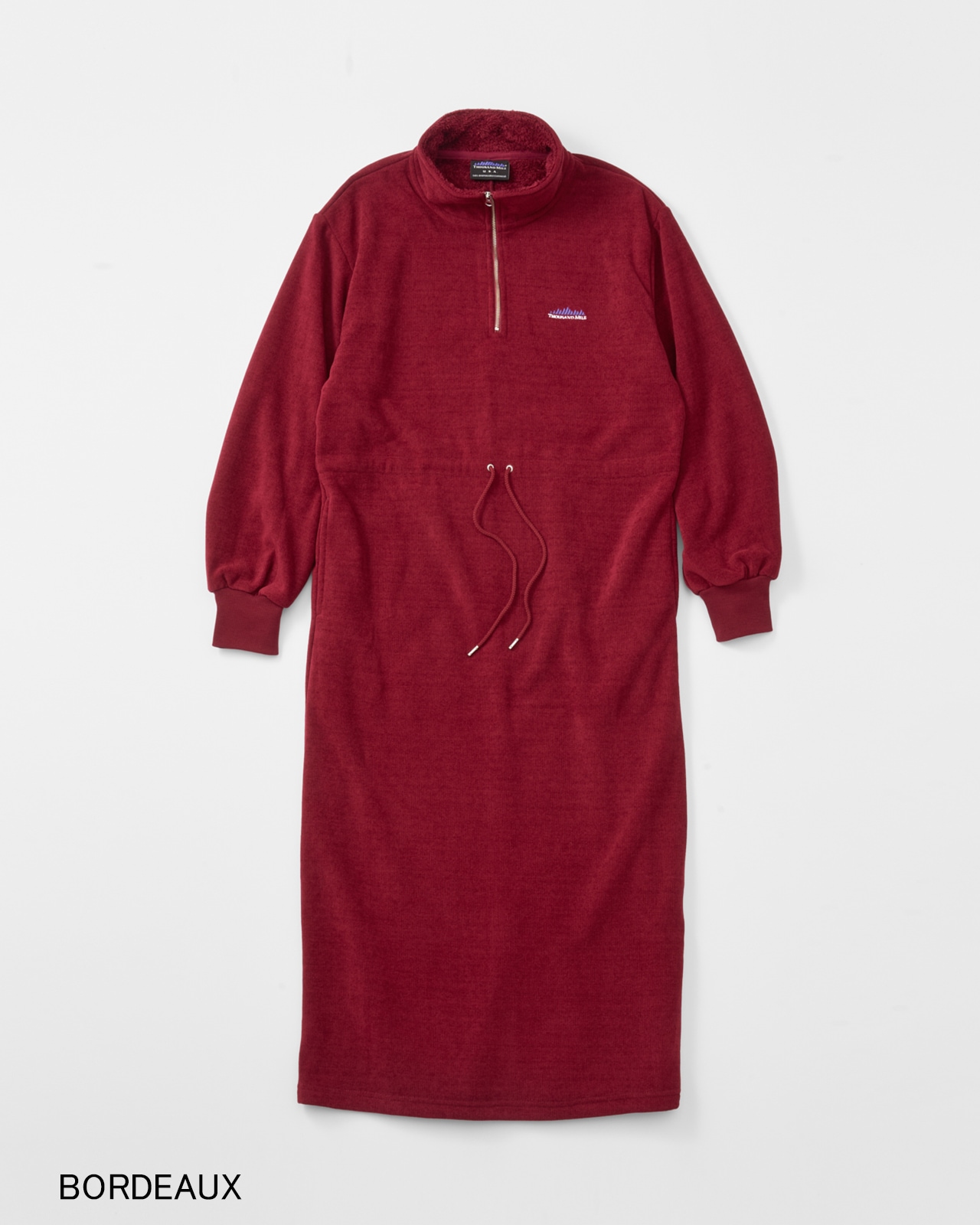 【L's】KNIT FLEECE HALF ZIP OP/ニットフリースハーフジップワンピース