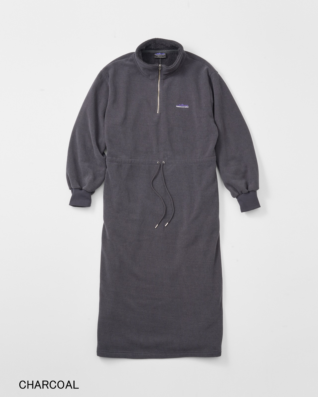 【L's】KNIT FLEECE HALF ZIP OP/ニットフリースハーフジップワンピース