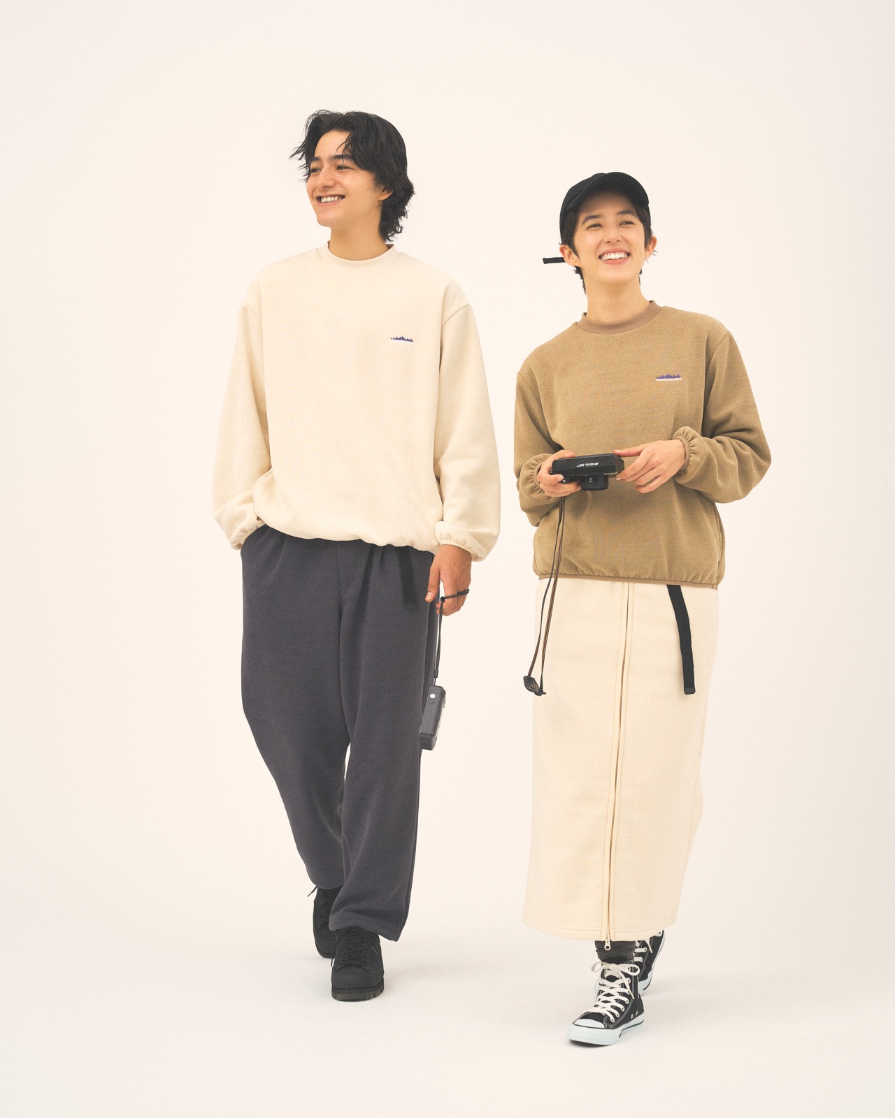 L's】KNIT FLEECE FRONT ZIP SKIRT/ニットフリースフロントジップ