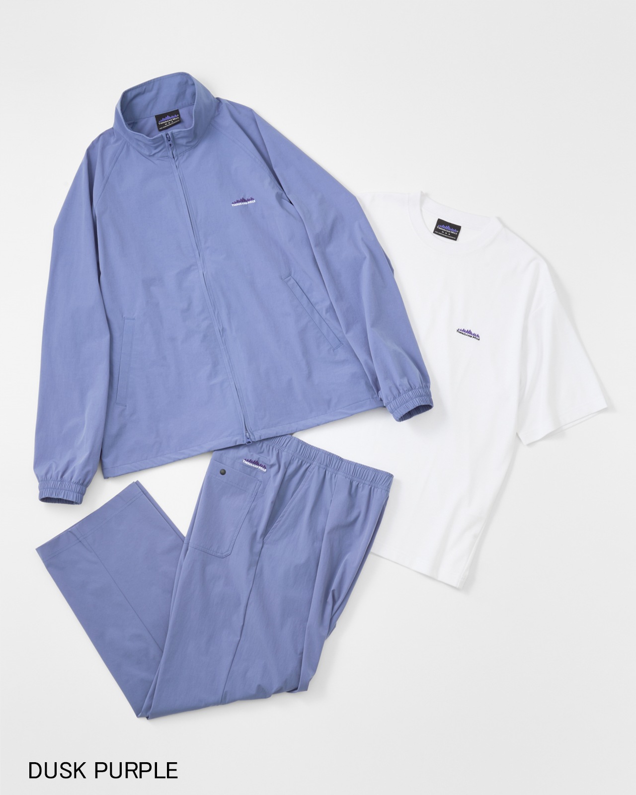 【M's】ZIP BLOUSON＆T-SHIRT＆PANTS SET UP NYLON・POLYURETHANE/ジップブルゾン＆パンツセットアップ　ナイロン・ポリウレタン