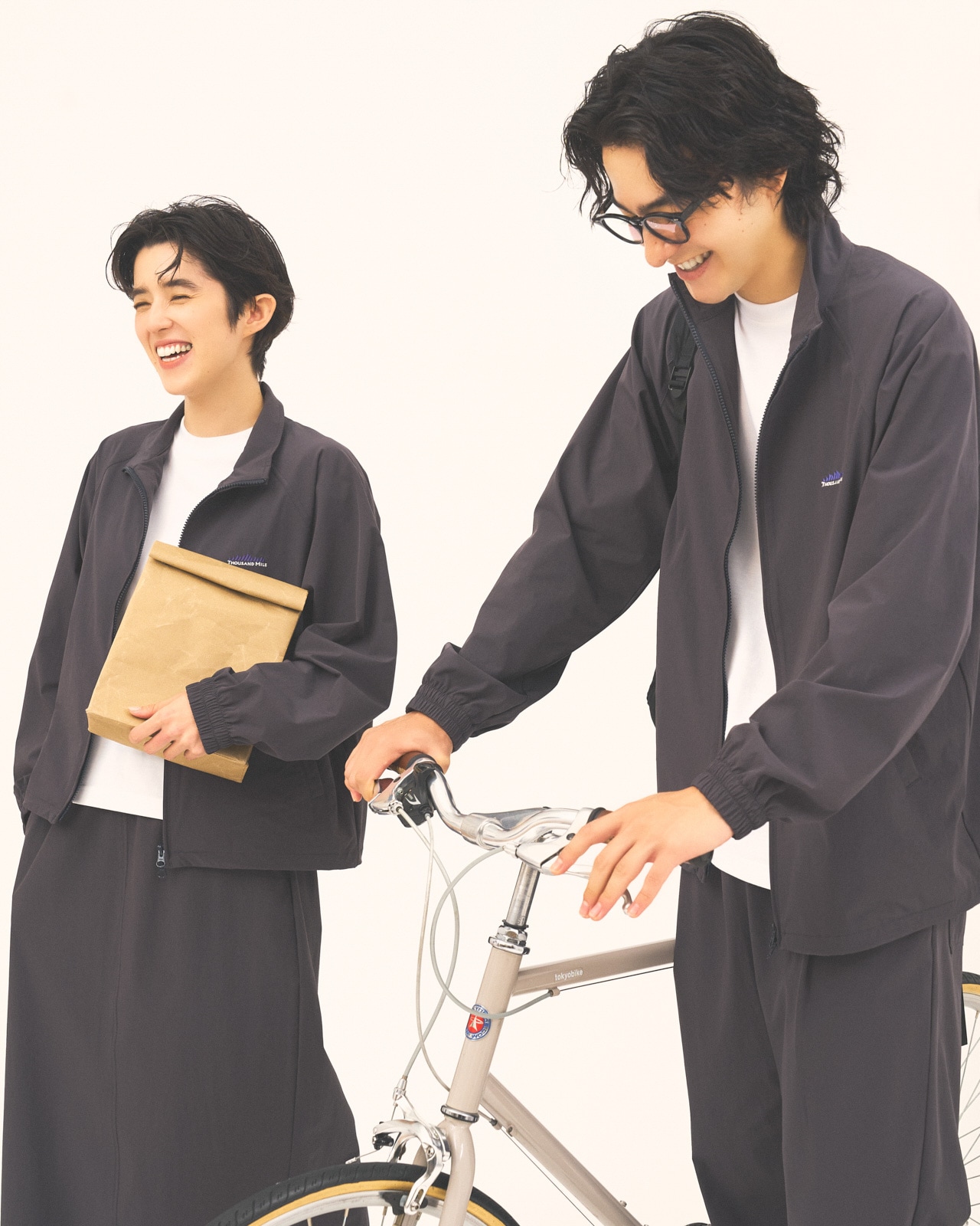 M's】ZIP BLOUSON＆T-SHIRT＆PANTS SET UP NYLON・POLYURETHANE/ジップ