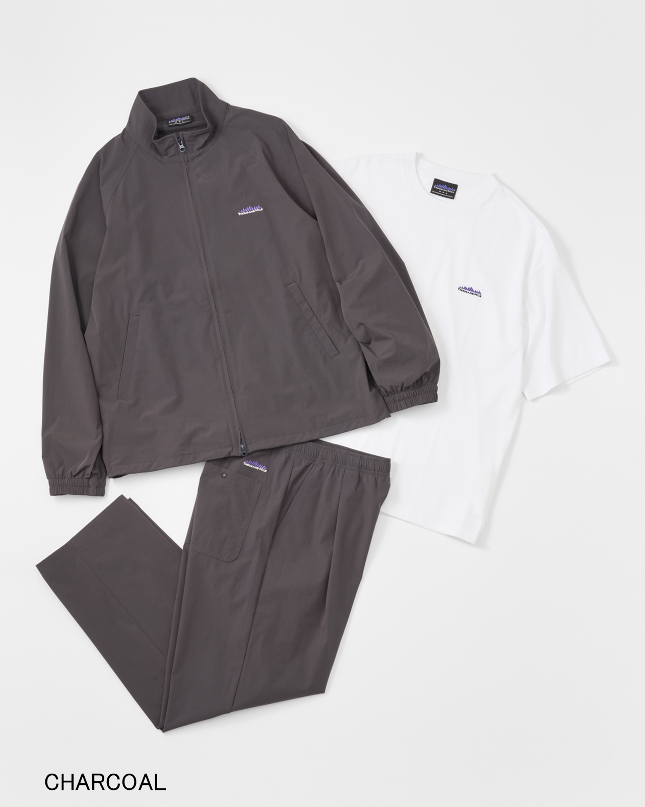 M's】ZIP BLOUSON＆T-SHIRT＆PANTS SET UP NYLON・POLYURETHANE/ジップ