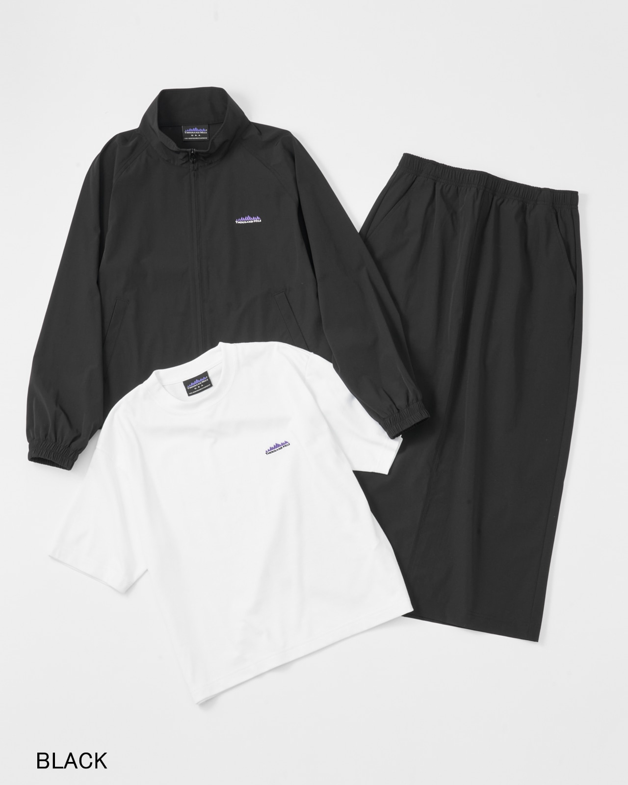 L's】ZIP BLOUSON＆T-SHIRT＆SKIRT SET UP NYLON・POLYURETHANE/ジップ