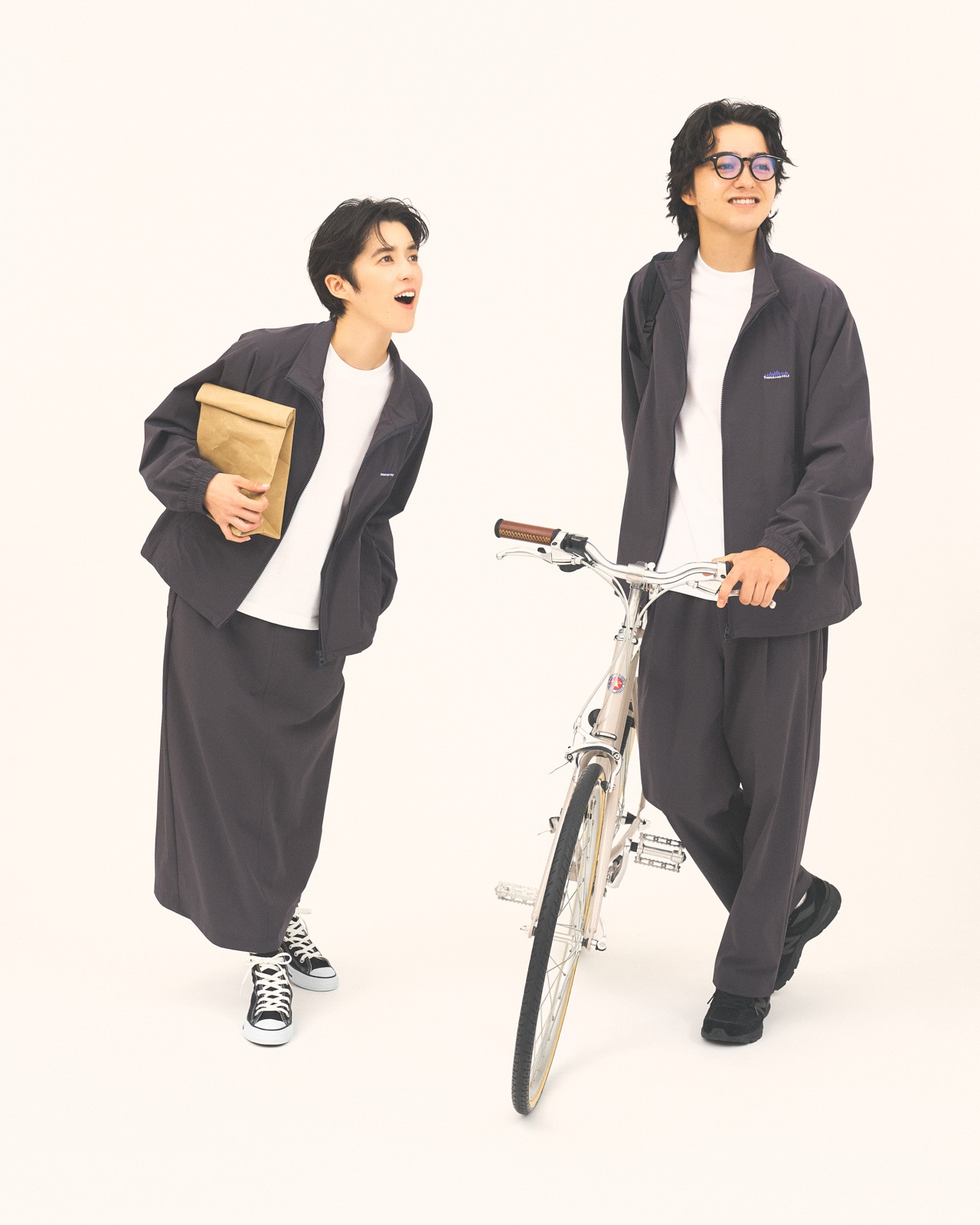 【L's】ZIP BLOUSON＆T-SHIRT＆SKIRT SET UP　NYLON・POLYURETHANE/ジップブルゾン＆スカートセットアップ　ナイロン・ポリウレタン
