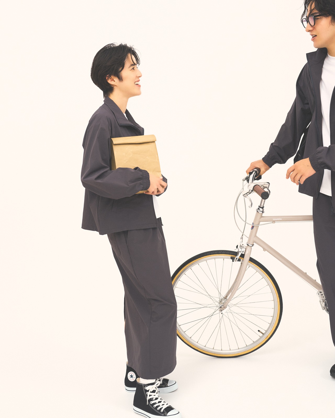 L's】ZIP BLOUSON＆T-SHIRT＆SKIRT SET UP NYLON・POLYURETHANE/ジップ