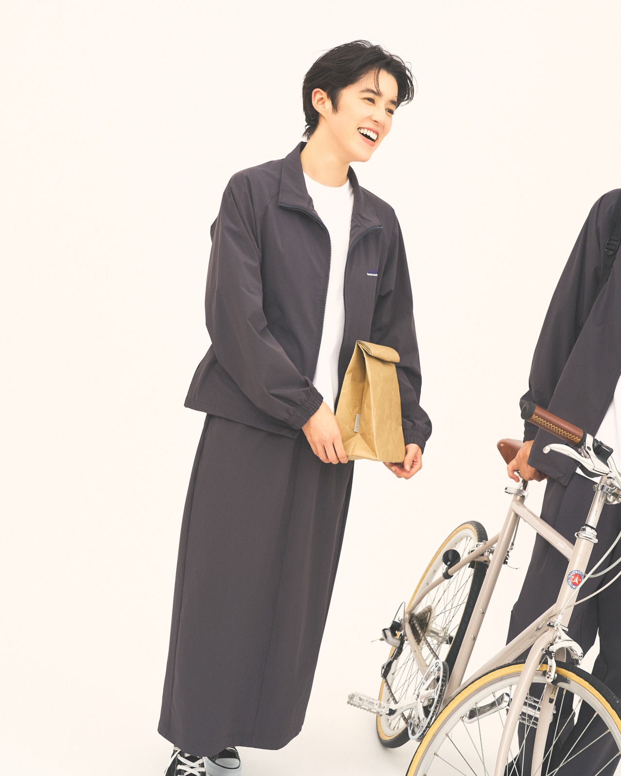 L's】ZIP BLOUSON＆T-SHIRT＆SKIRT SET UP NYLON・POLYURETHANE/ジップ