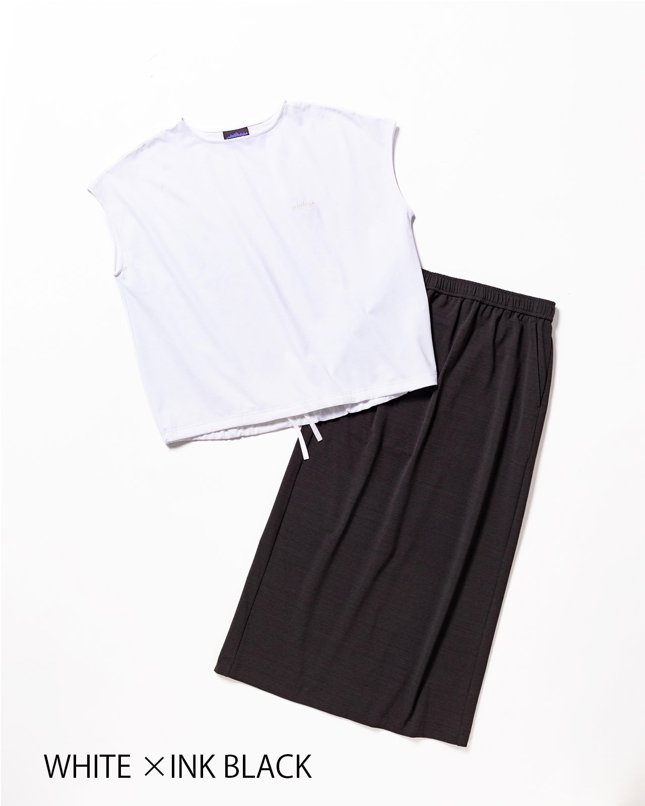 【L's】GATHERED HEM T-SHIRT & SKIRT SET LUXELEAF JERSEY/ギャザーヘムTシャツ&スカートセット
