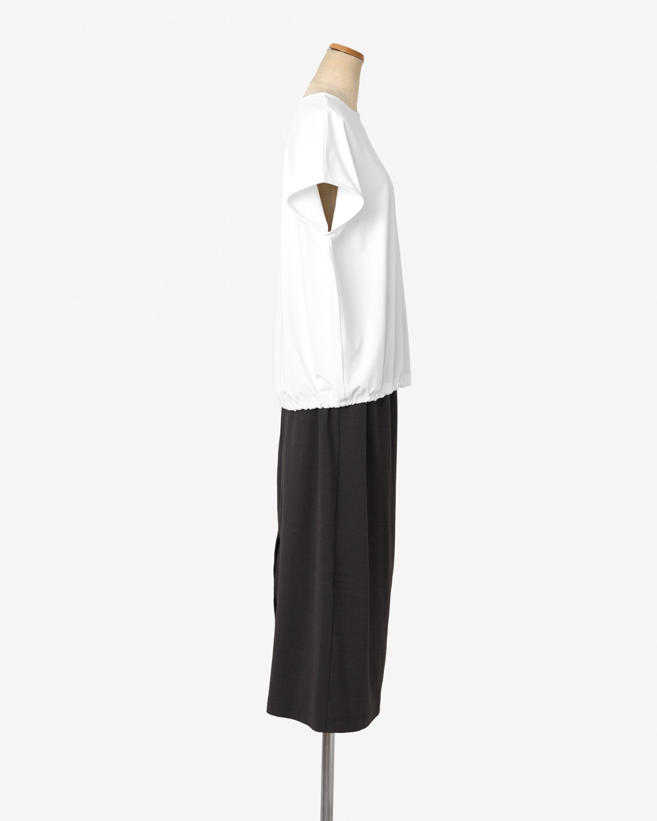 【L's】GATHERED HEM T-SHIRT & SKIRT SET LUXELEAF JERSEY/ギャザーヘムTシャツ&スカートセット