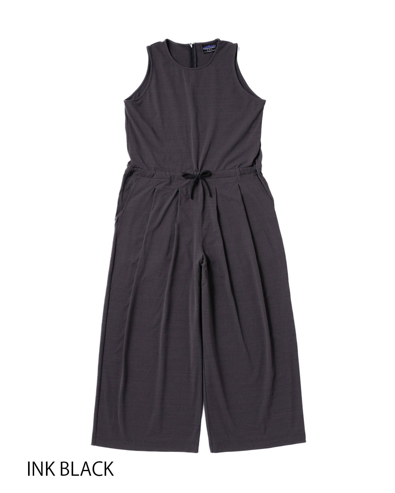 ★新品未使用訳ありMACYOOLSつなぎブラウンカーキL L's】SLEEVELESS ALL IN ONE LUXELEAF JERSEY/スリーブレス