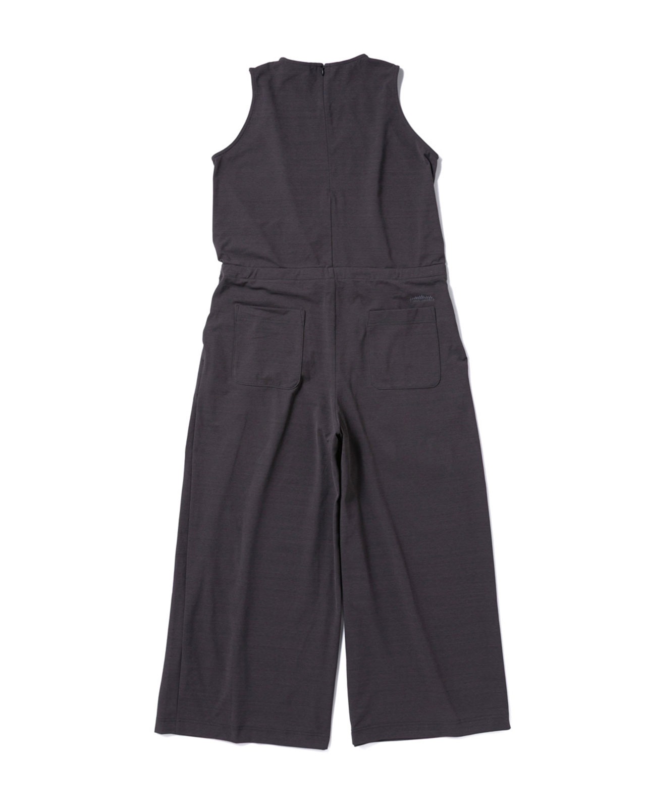 ★新品未使用訳ありMACYOOLSつなぎブラウンカーキL L's】SLEEVELESS ALL IN ONE LUXELEAF JERSEY/スリーブレス