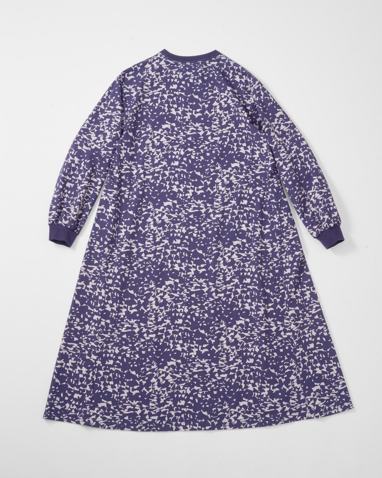 【L's】LONG SLEEVE OP (PRINT)NYLON・POLYURETHANE/ロングスリーブワンピース プリント ナイロン・ポリウレタン